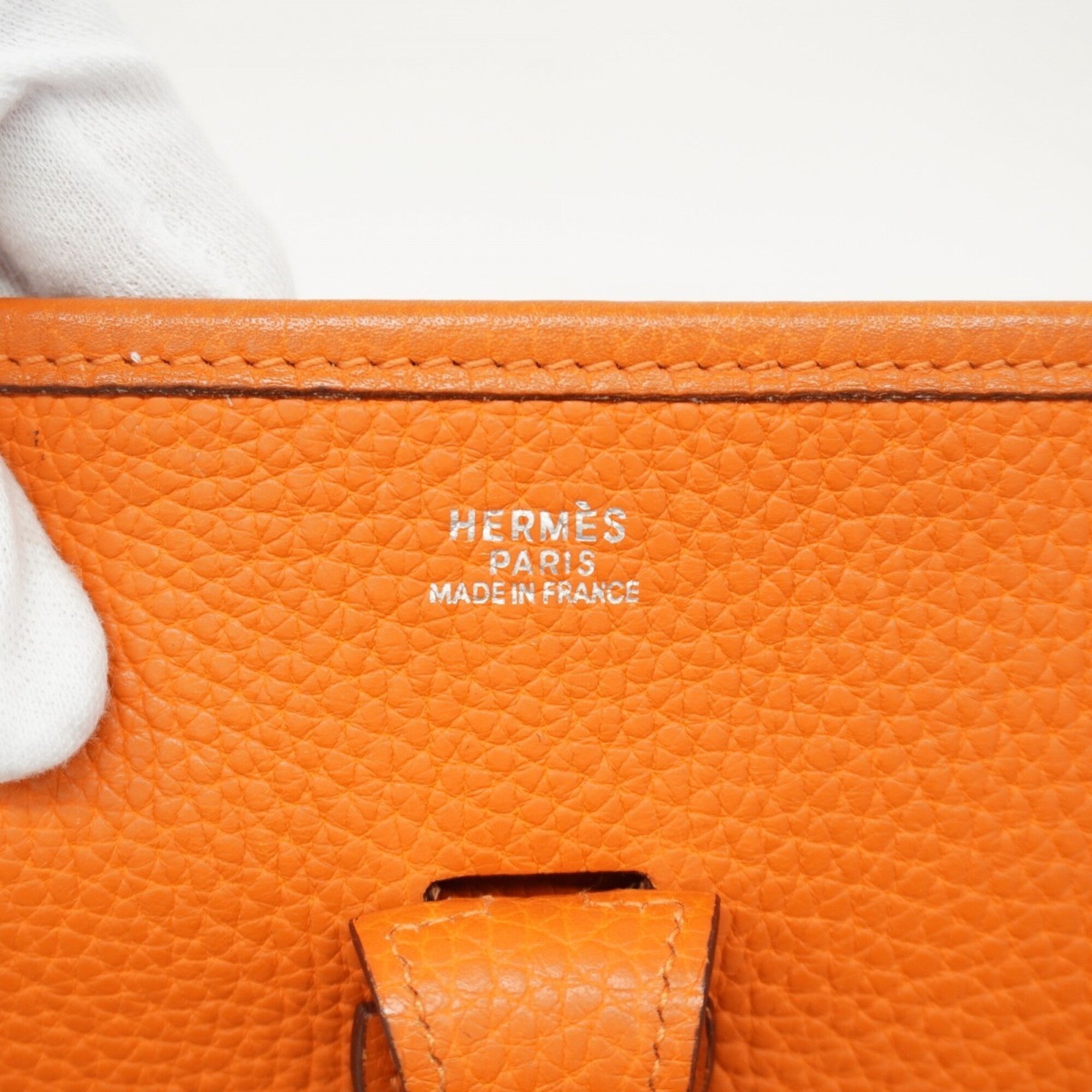 Hermes Orange Taurillon Clemence Leather Shoulder Bag (Pre-Owned)