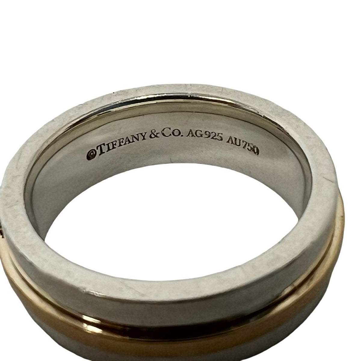 Tiffany Gold Silver Yellow Gold (18K) Silver 925 Band Ring (Pre-Owned)