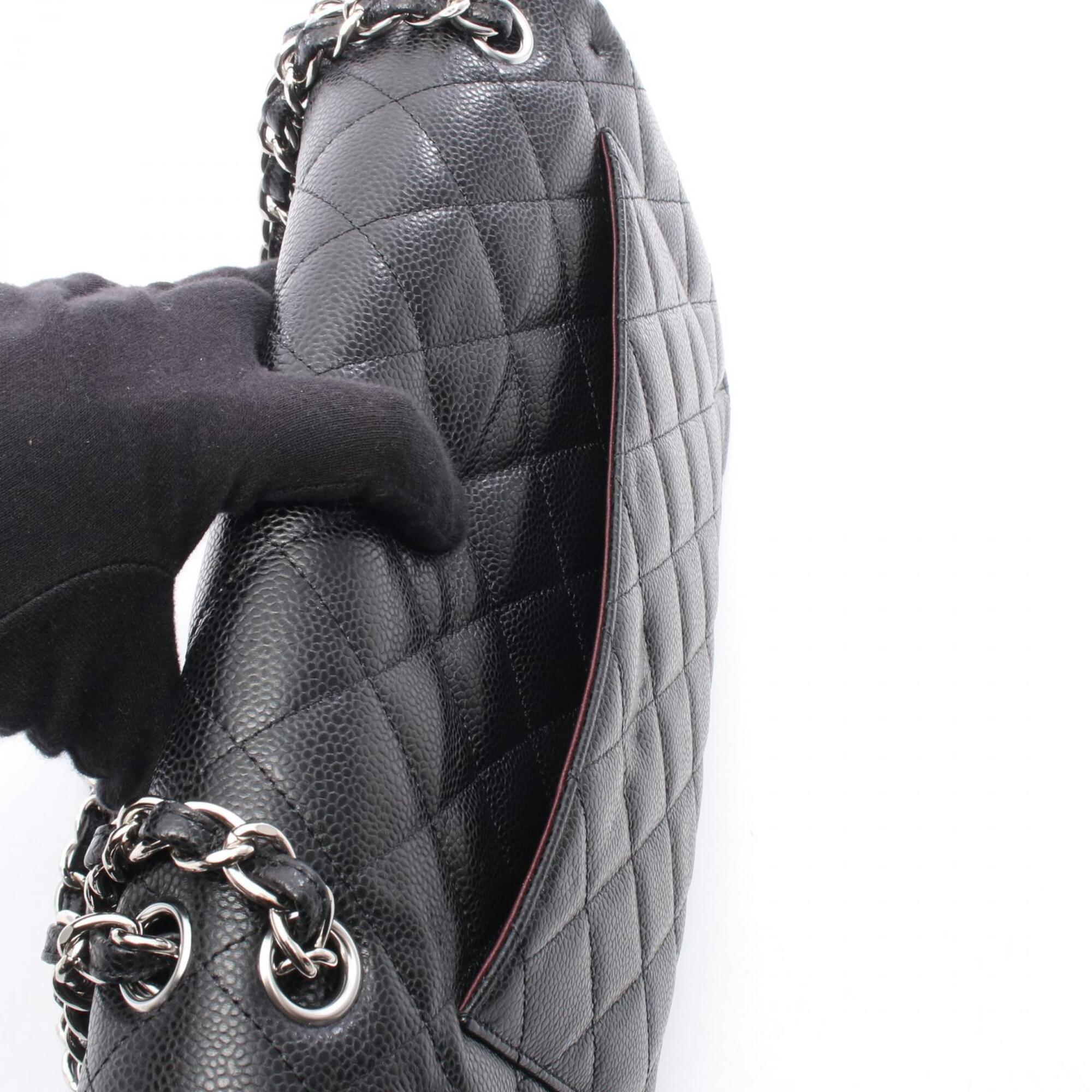 Chanel Black Grained Calfskin Handbag Shoulder Bag (Pre-Owned)