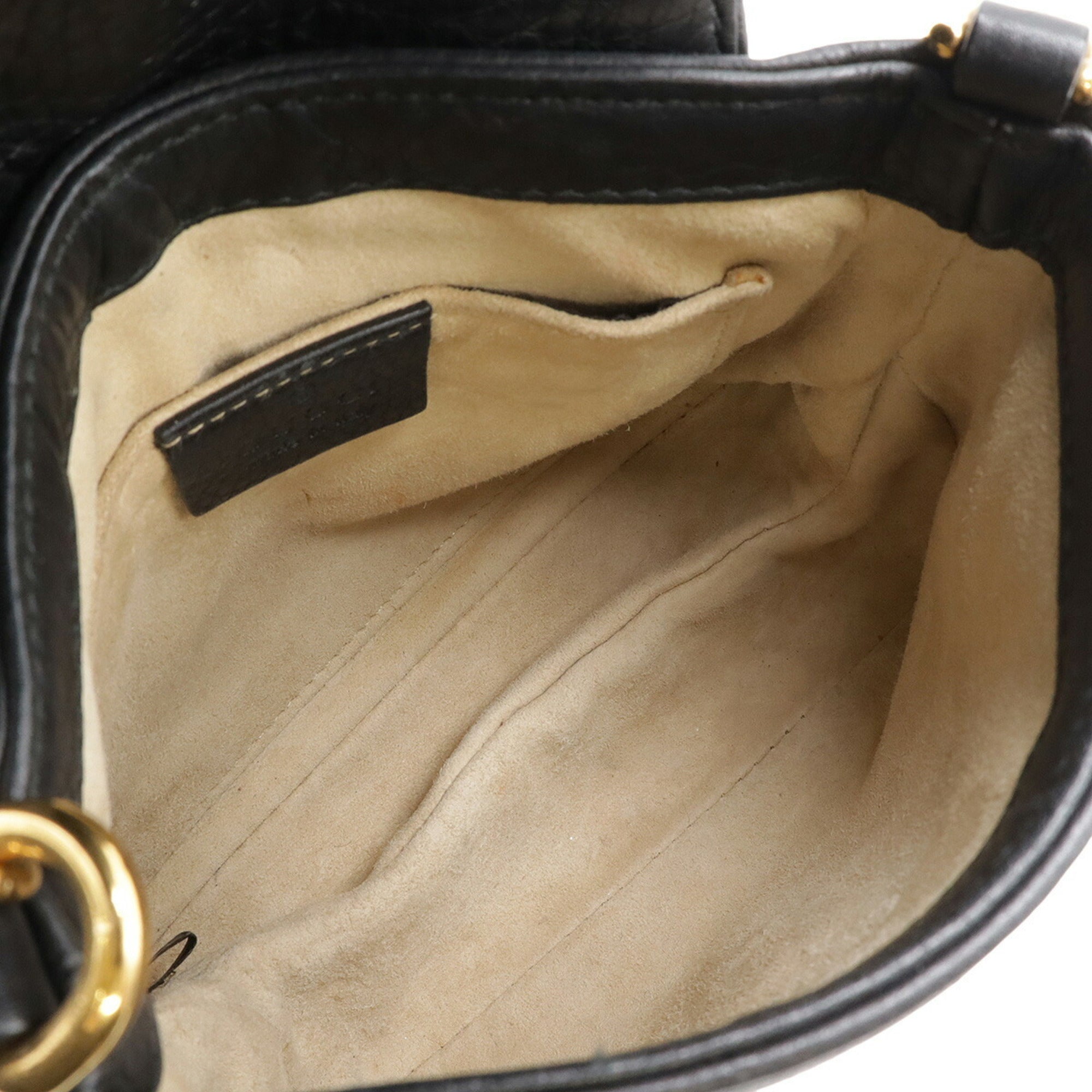 Gucci Black Leather Pochette Shoulder Bag (Pre-Owned)