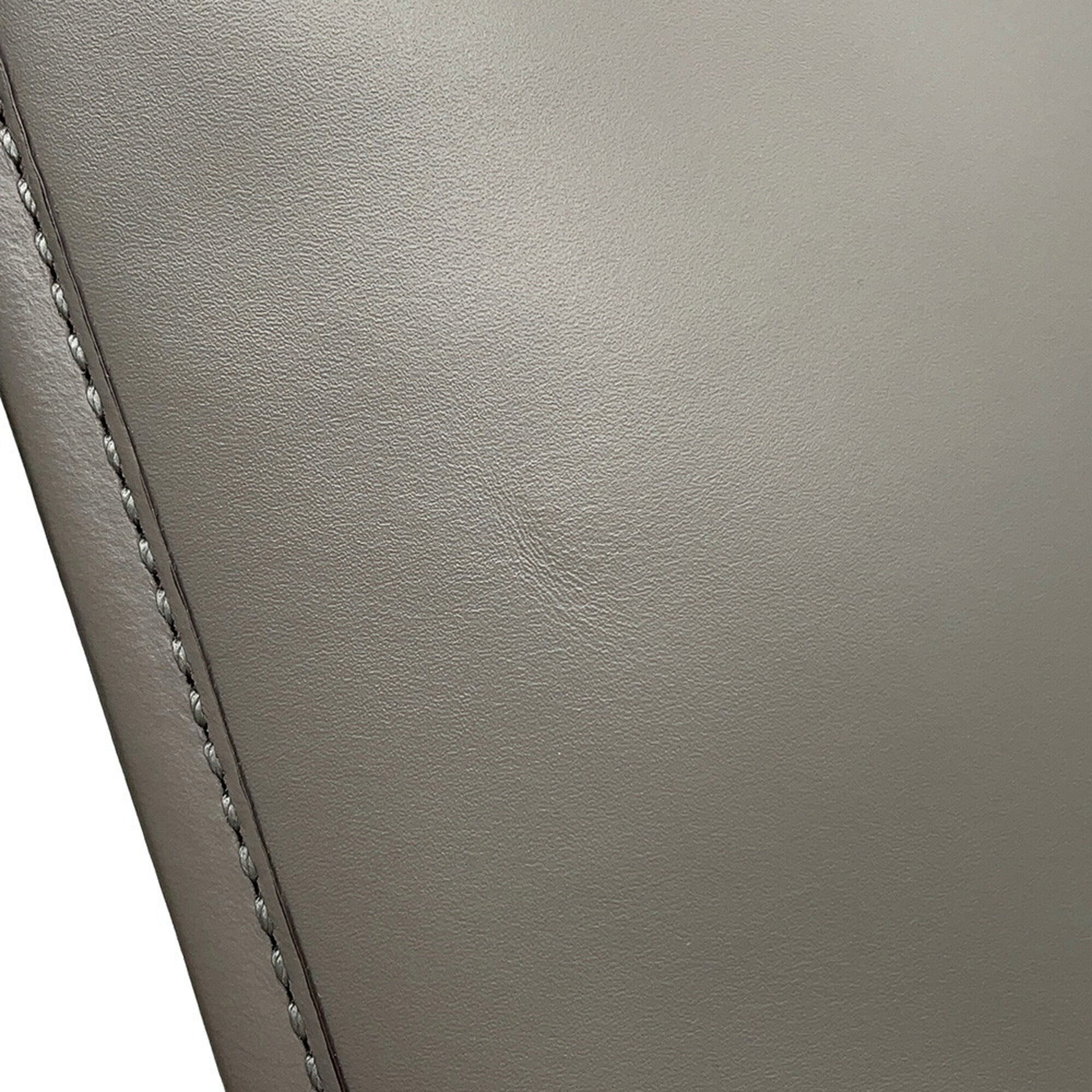 Fendi Gray Leather Handbag Shoulder Bag Tote Bag (Pre-Owned)
