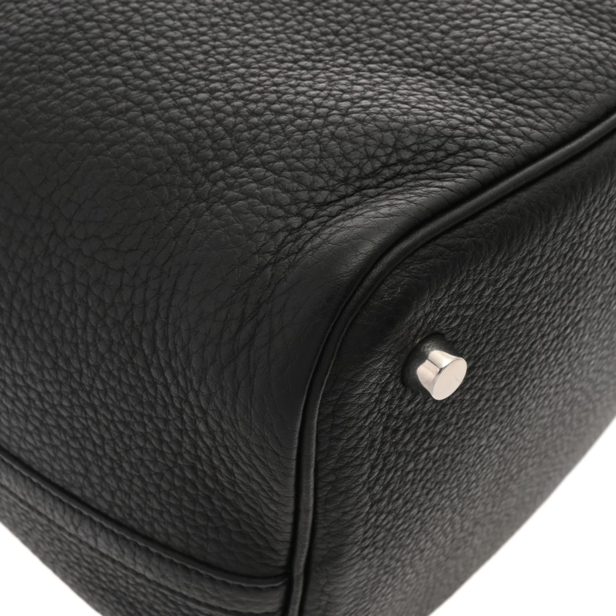 Hermes Black Taurillon Clemence Leather Handbag (Pre-Owned)