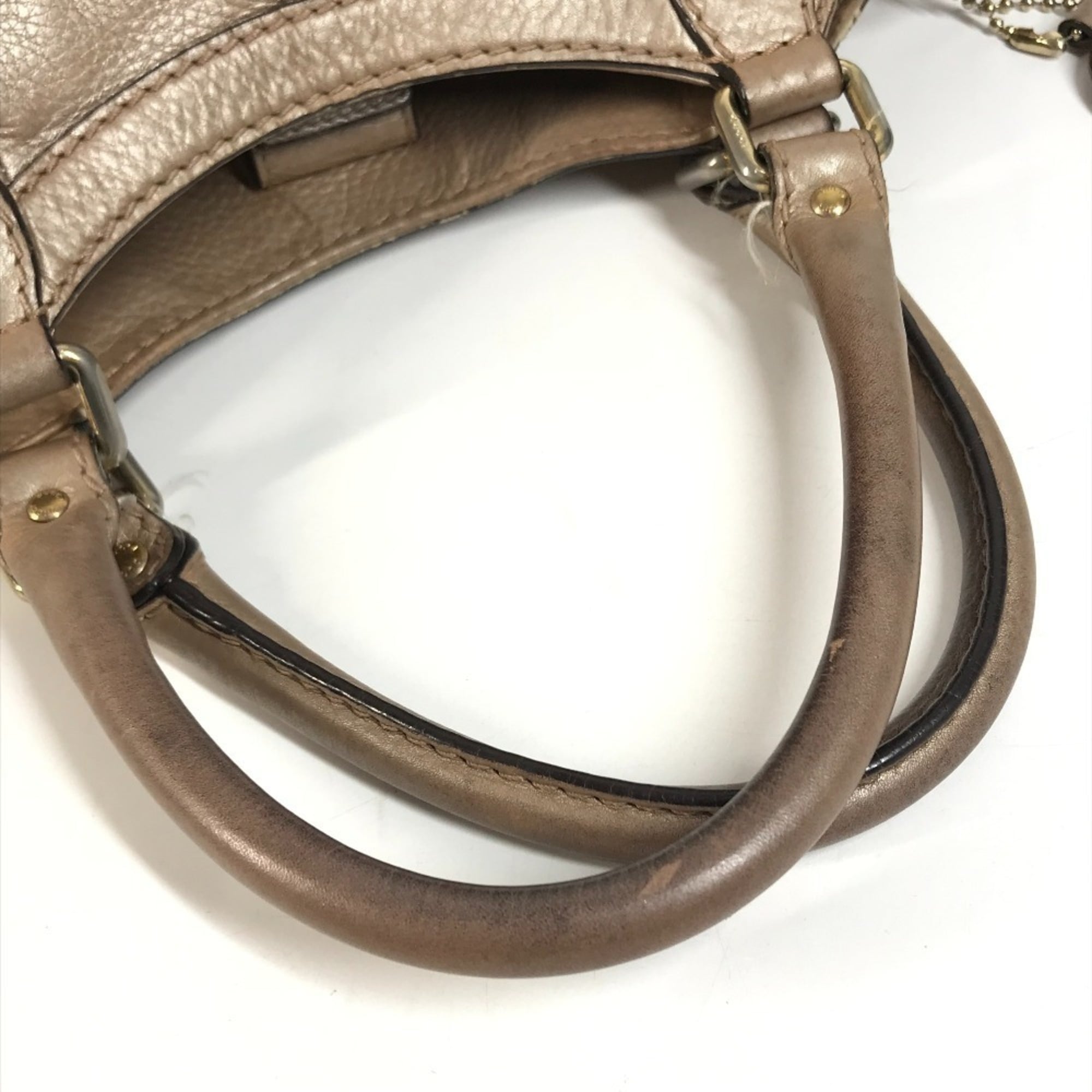 Gucci Beige Pink Metallic Pink Leather Shoulder Bag Tote Bag (Pre-Owned)
