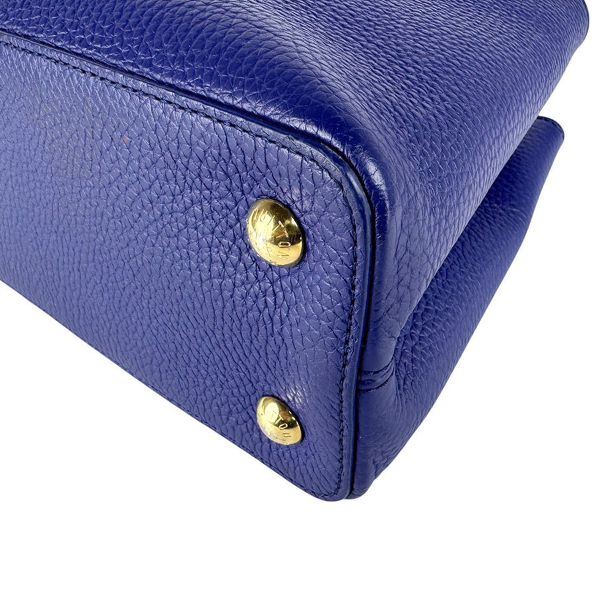 Louis Vuitton Blue Leather Handbag Shoulder Bag (Pre-Owned)