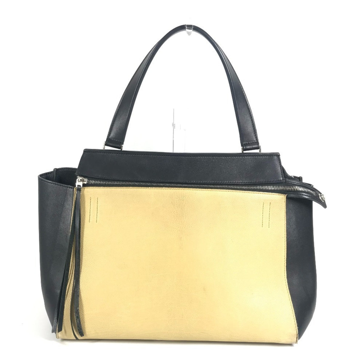 Celine Beige Navy Leather Handbag Shoulder Bag (Pre-Owned)