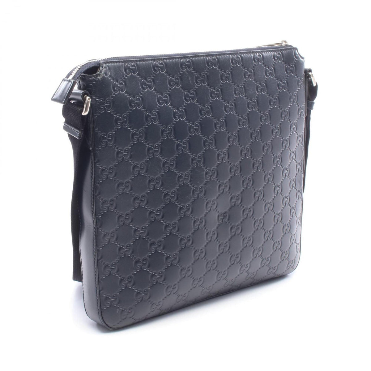 Gucci Navy Leather Handbag Shoulder Bag (Pre-Owned)