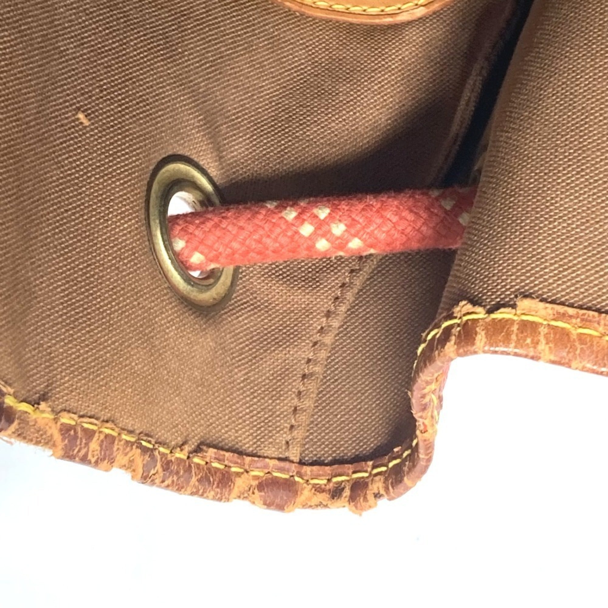 Louis Vuitton Orange Leather Canvas Shoulder Bag (Pre-Owned)
