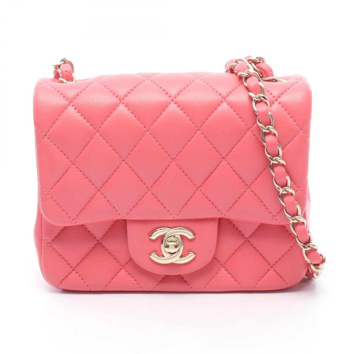 Chanel Pink Leather Handbag Shoulder Bag (Pre-Owned)