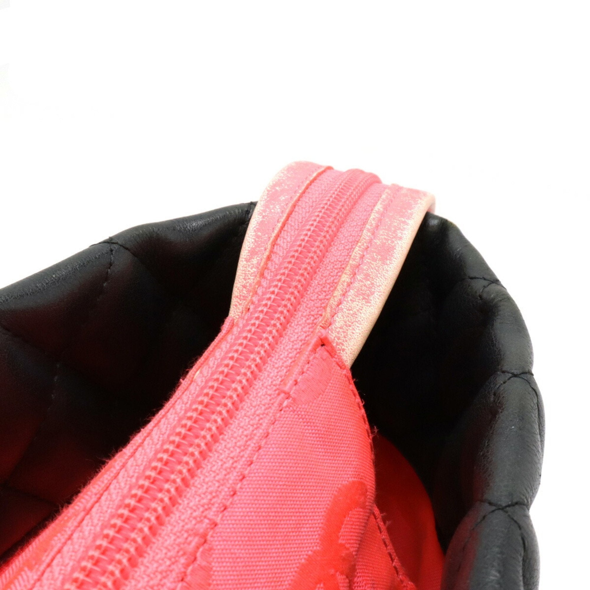 Chanel Black Pink Leather Shoulder Bag Tote Bag (Pre-Owned)