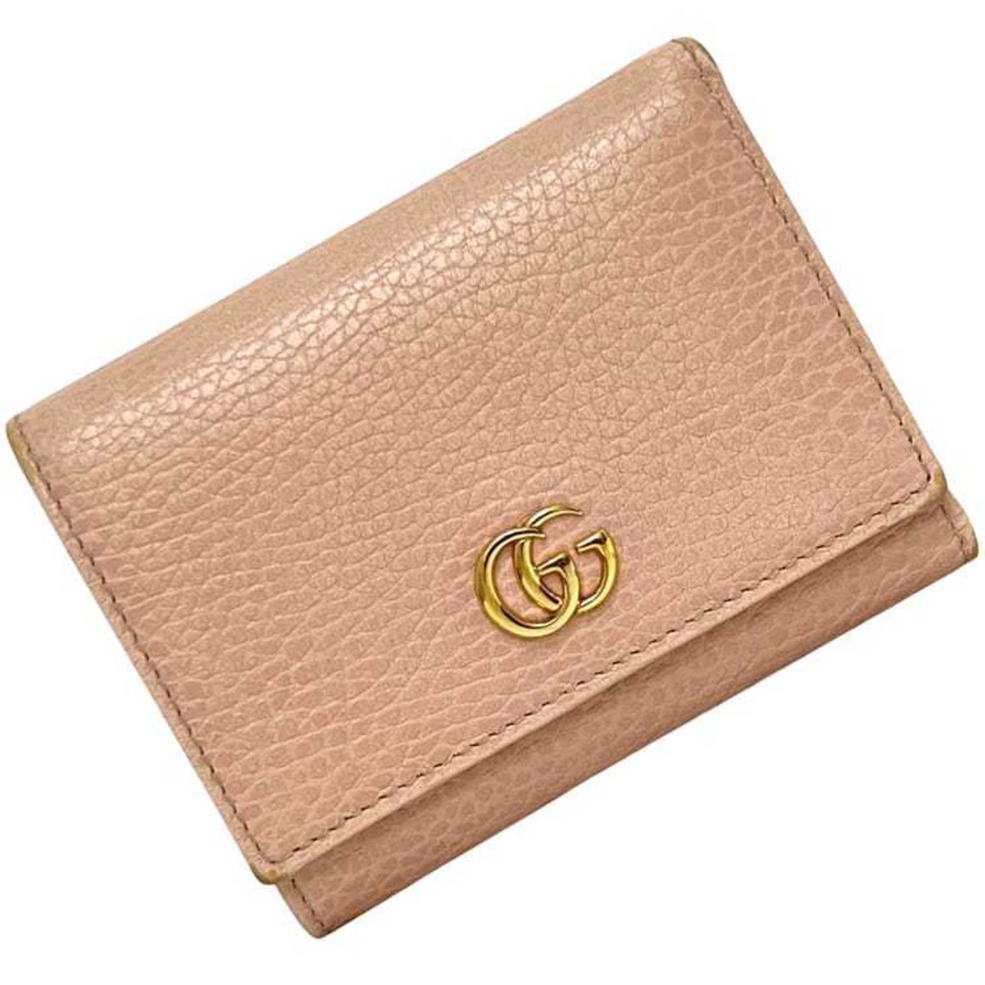 Gucci Pink Beige Leather Wallet (Tri-Fold) (Pre-Owned)