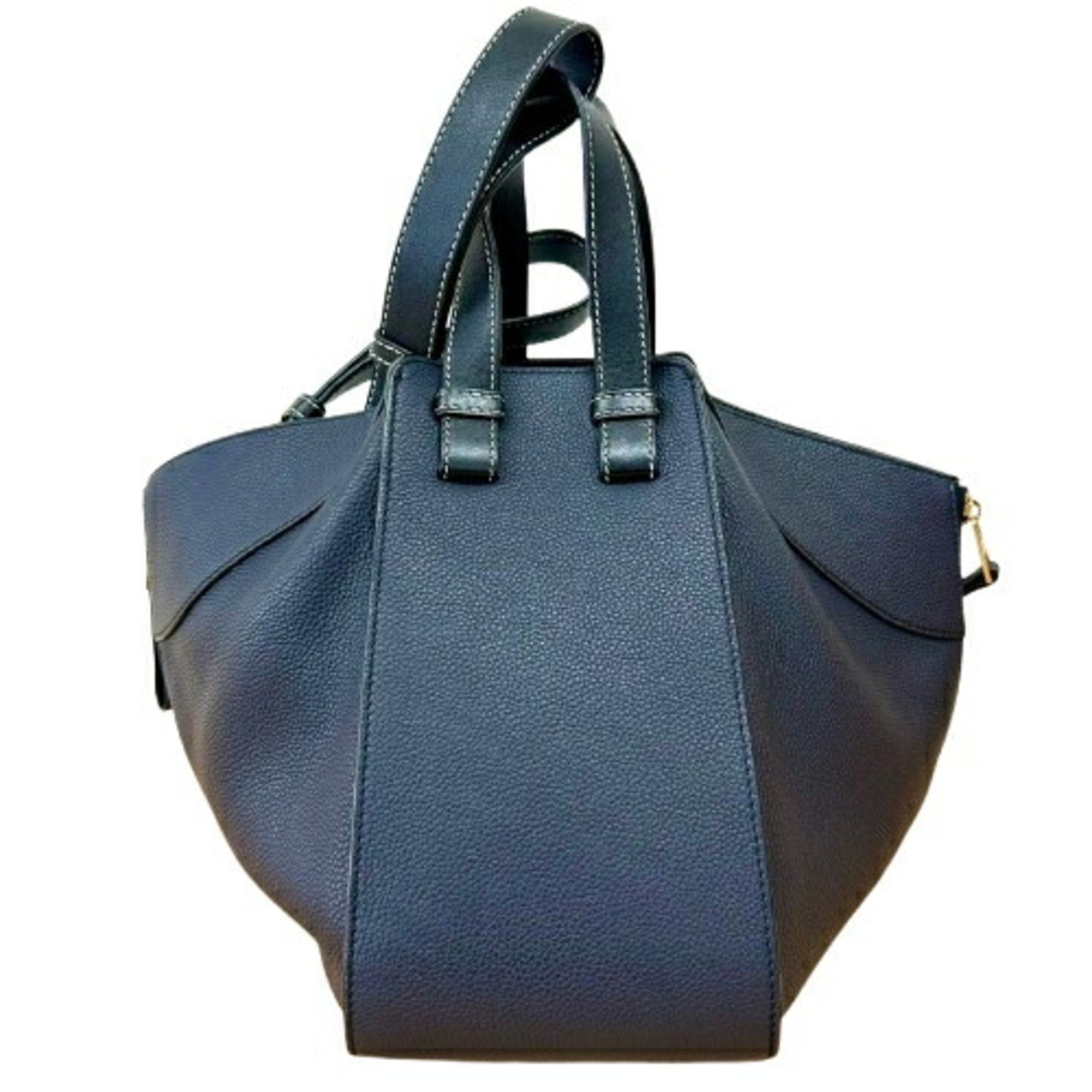 Loewe Hammock Black Dark Navy Leather Handbag Shoulder Bag (Pre-Owned)