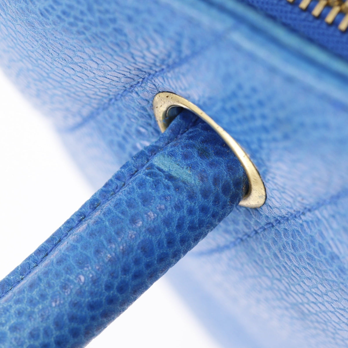 Chanel Blue Grained Calfskin Tote Bag (Pre-Owned)