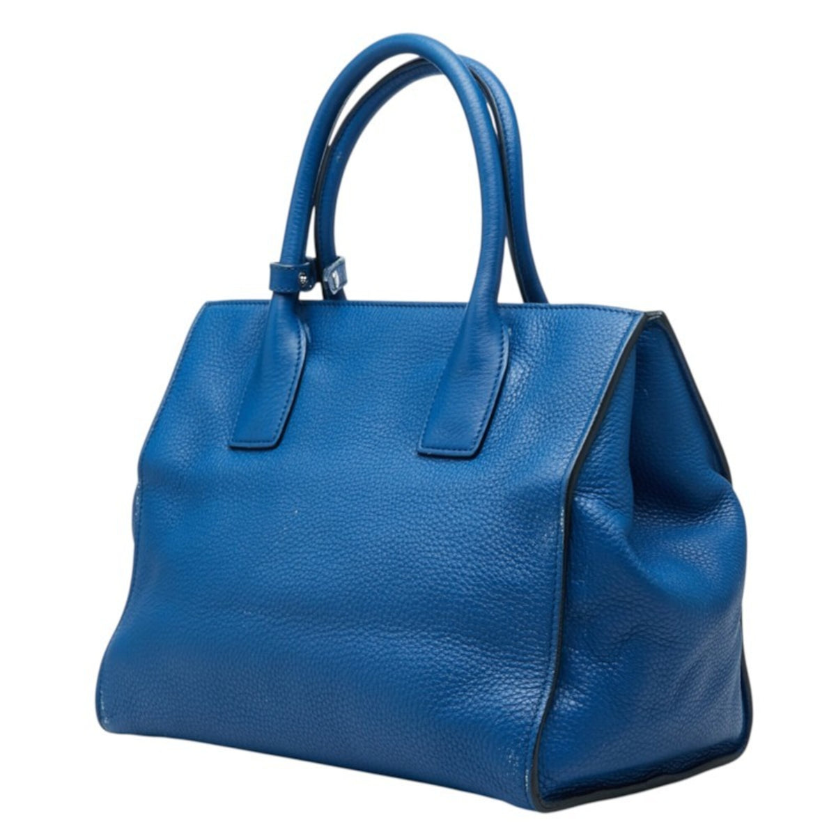 Prada Blue Leather Handbag Tote Bag (Pre-Owned)