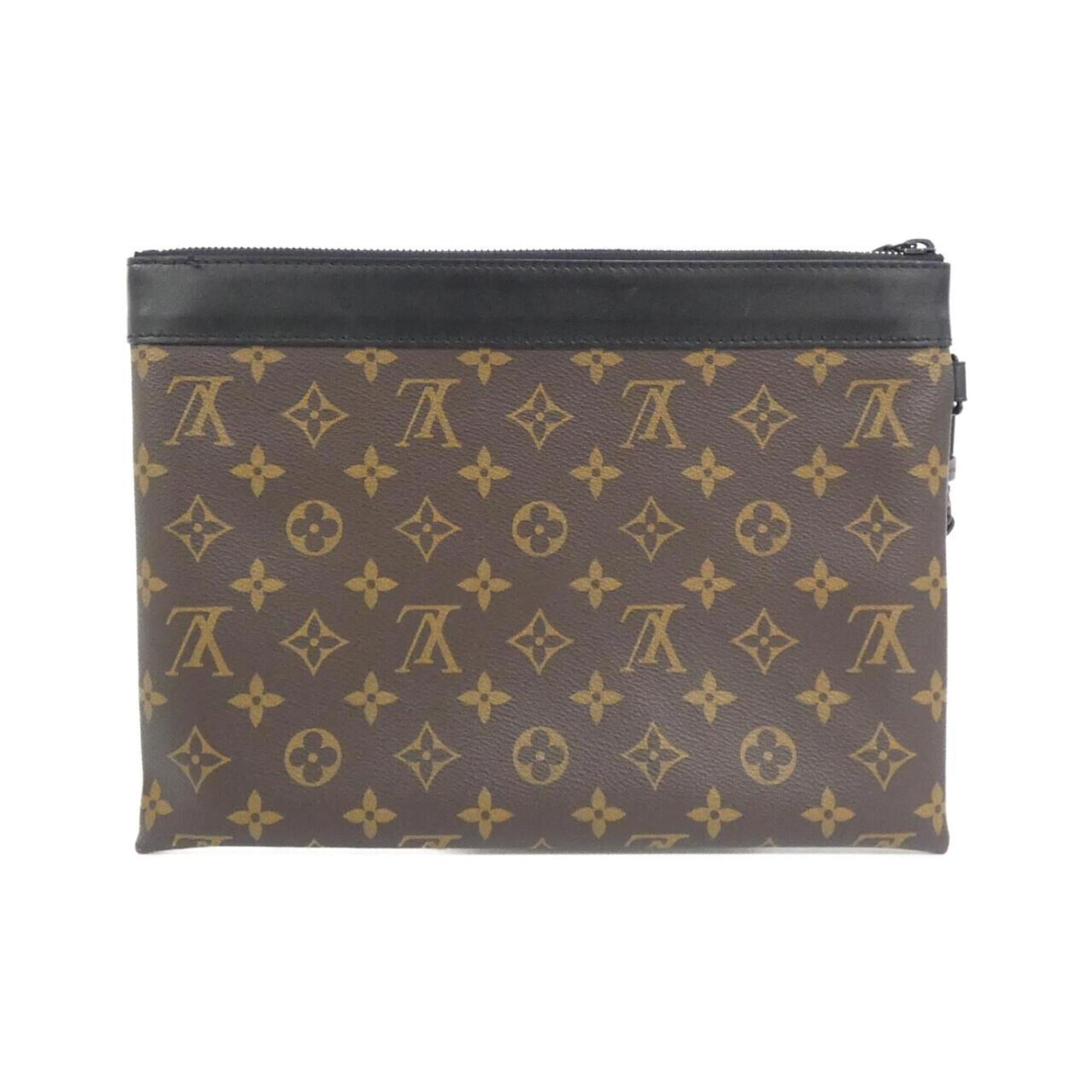 Louis Vuitton Monogram Macassar Black Marron Coated Canvas Pochette (Pre-Owned)