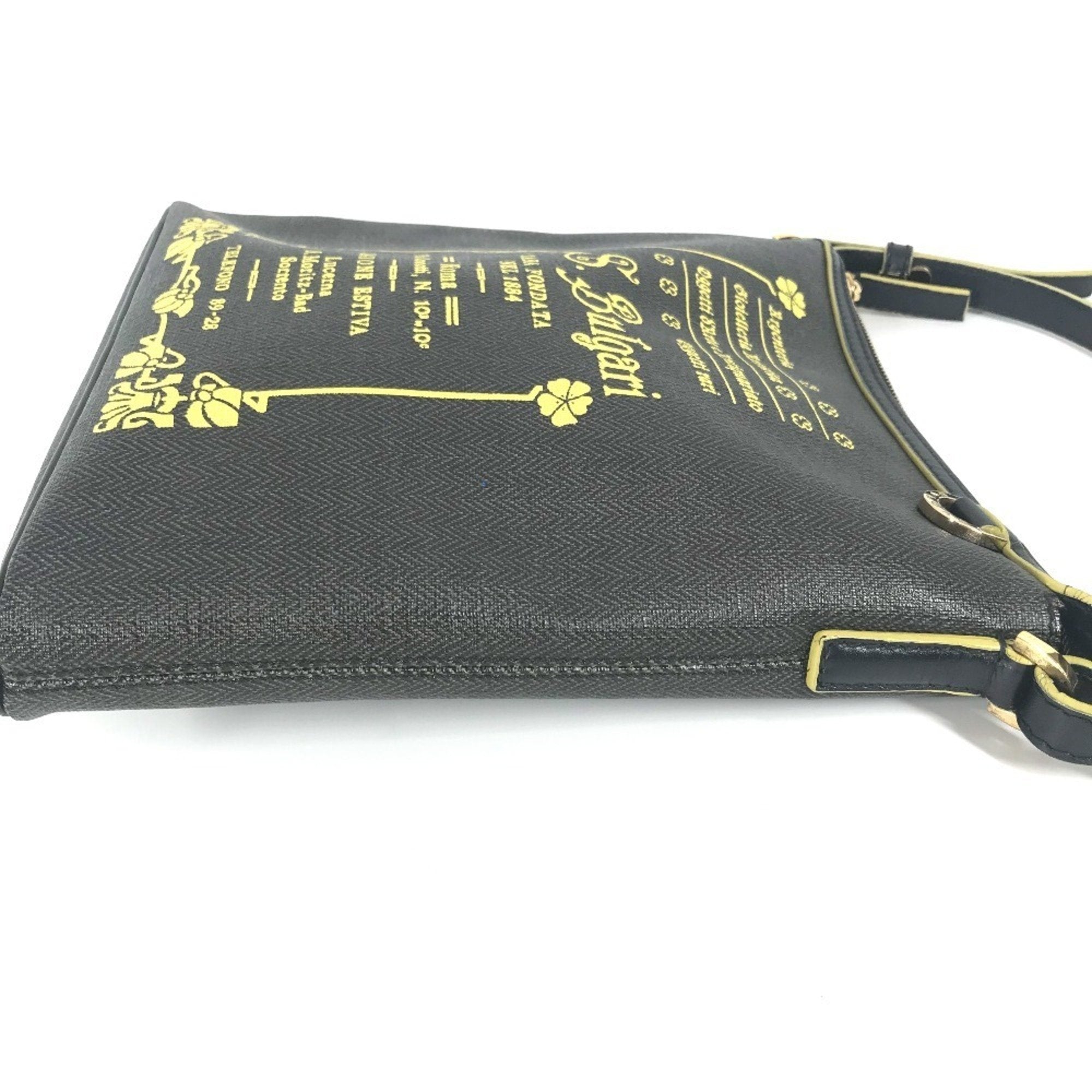 Bvlgari Gray Yellow Pvc Leather Pochette Shoulder Bag (Pre-Owned)