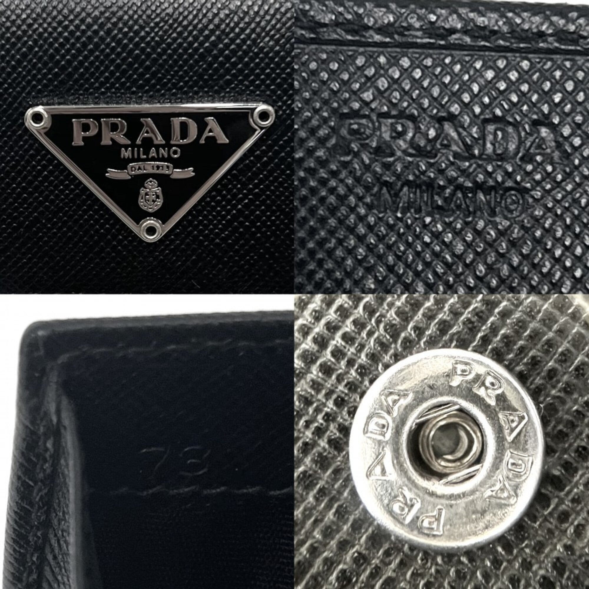Prada Black Leather Coin Purse/Coin Case (Pre-Owned)