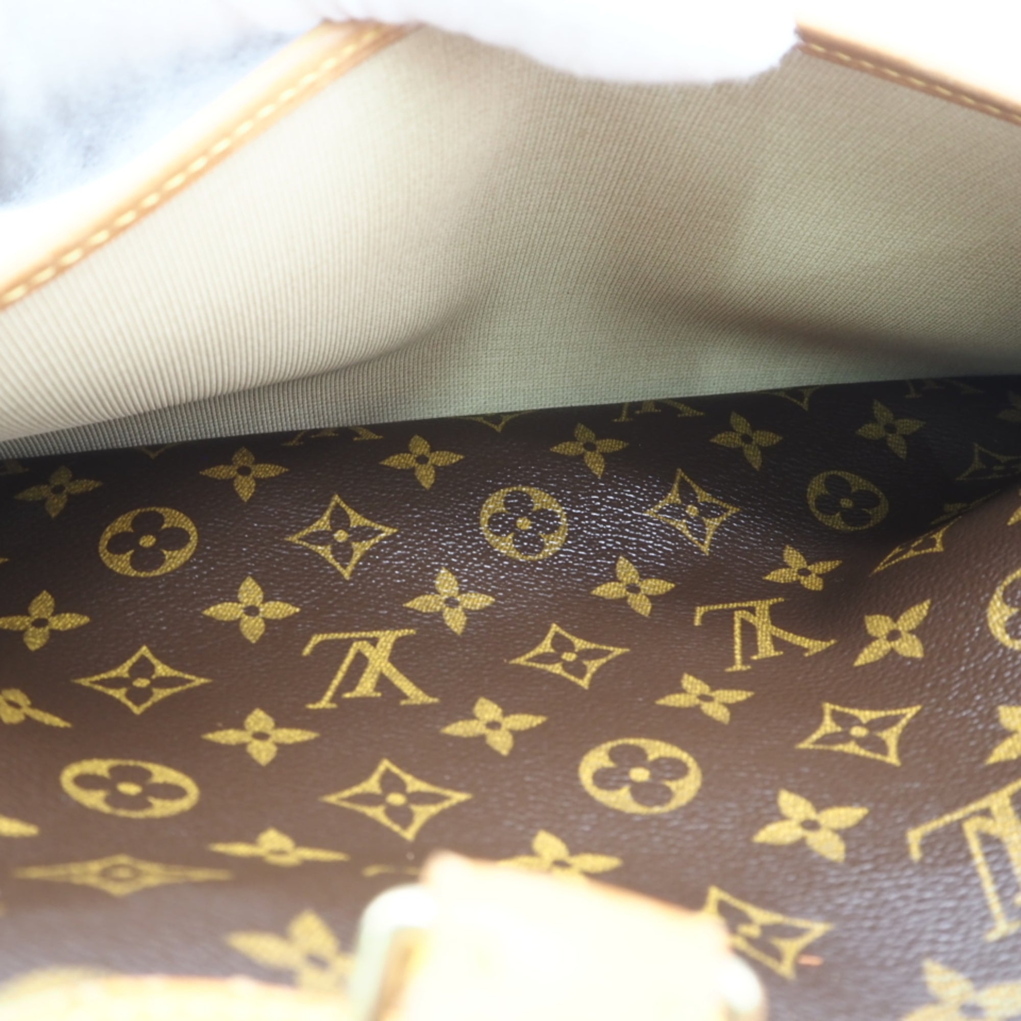 Louis Vuitton Monogram Beige Brown Monogram Handbag (Pre-Owned)