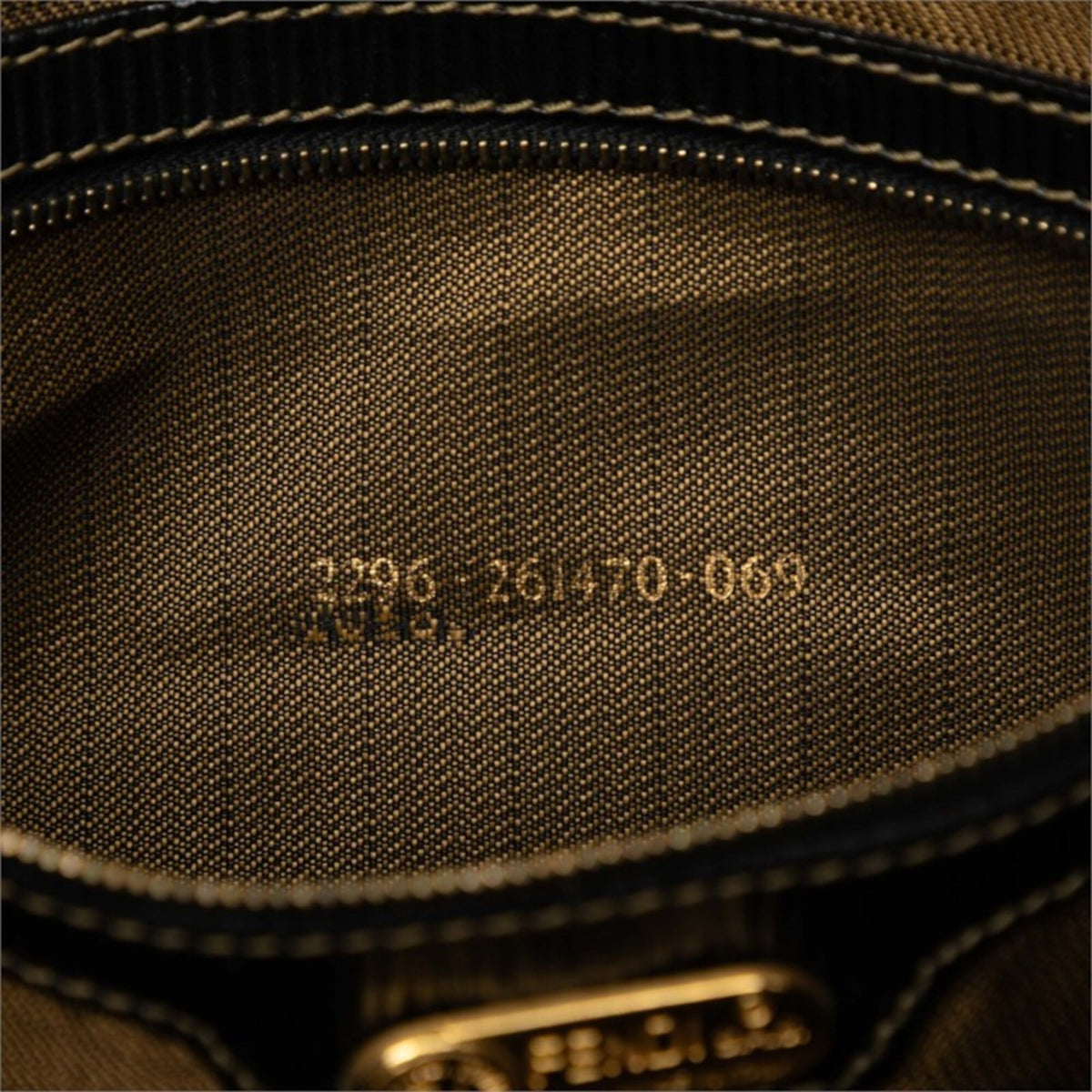Fendi Black Brown Zucca Handbag Shoulder Bag (Pre-Owned)