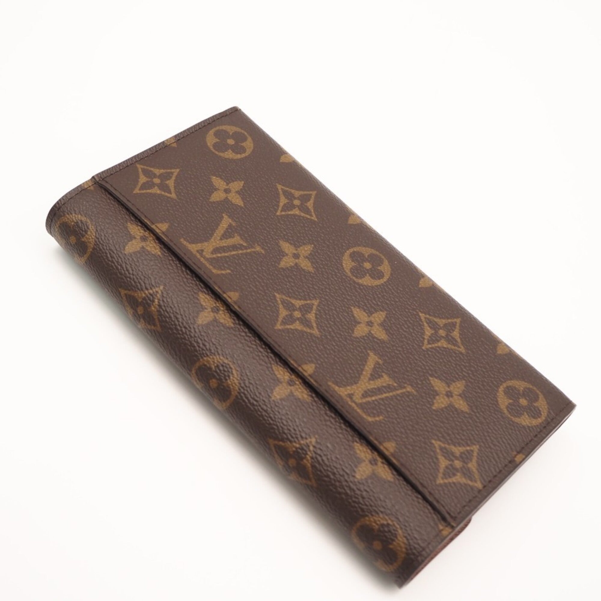Louis Vuitton Monogram Beige Brown Monogram Coated Canvas Long Wallet (Bi-Fold) (Pre-Owned)