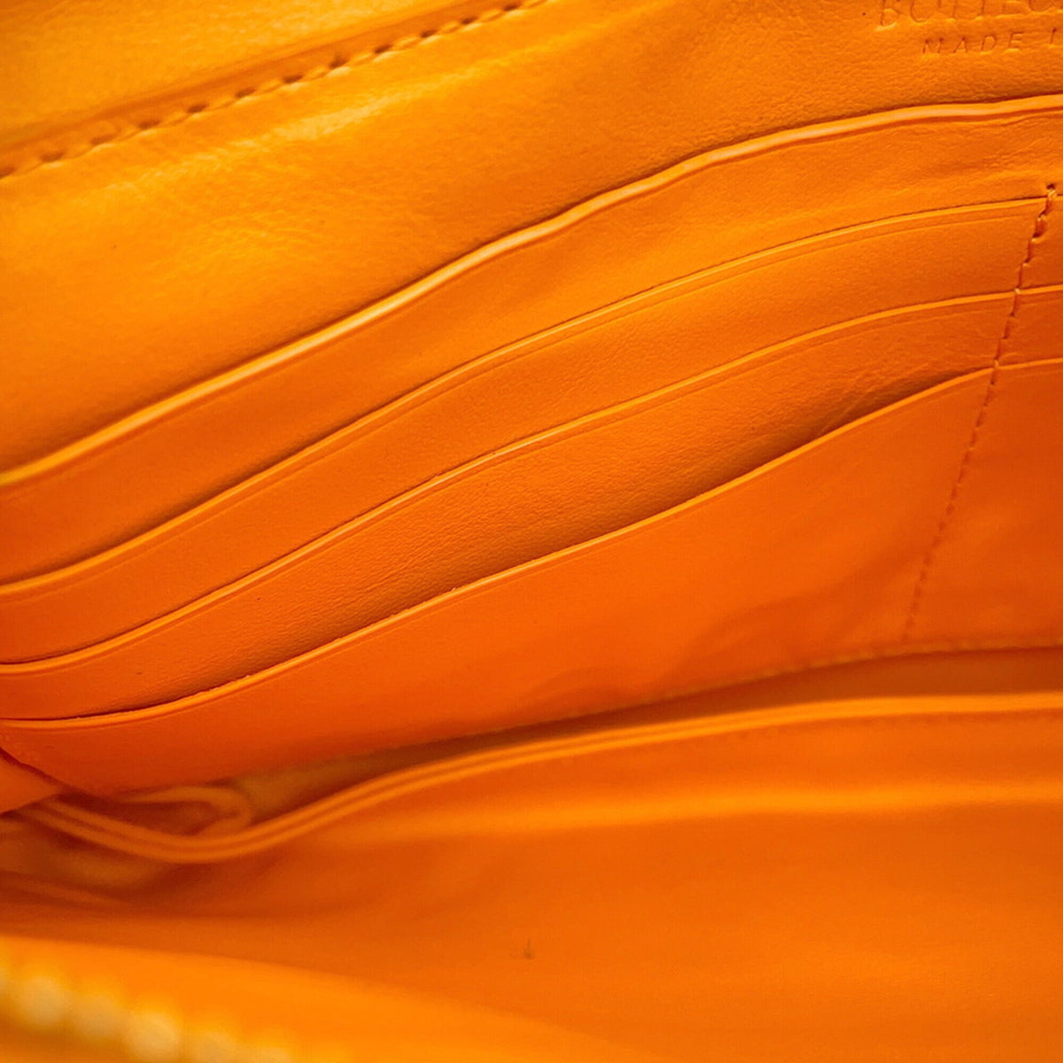 Bottega Veneta Intrecciato Orange Leather Clutch Bag Document Case Handbag (Pre-Owned)