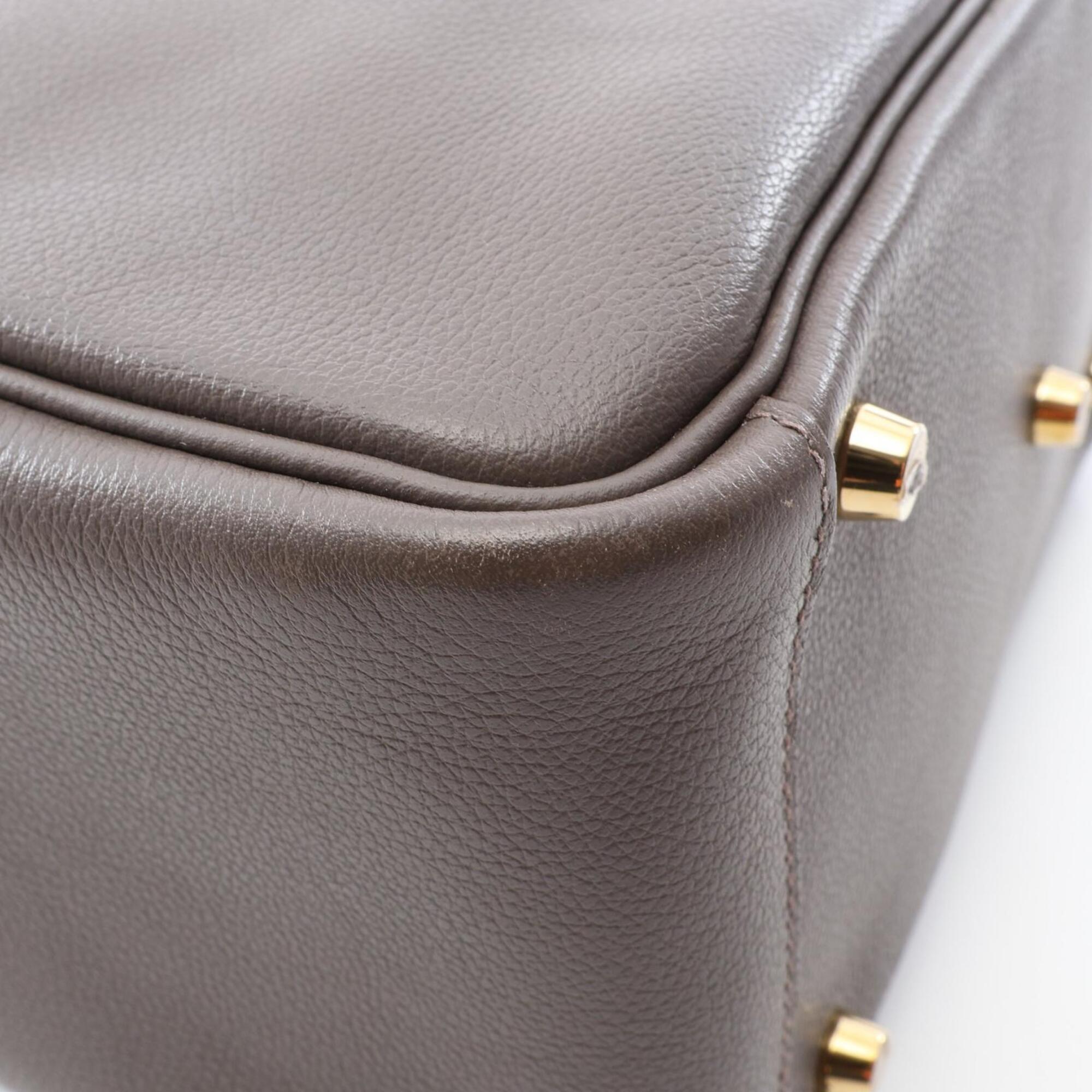Hermes Etain Gray Evercalf Leather Handbag Shoulder Bag (Pre-Owned)