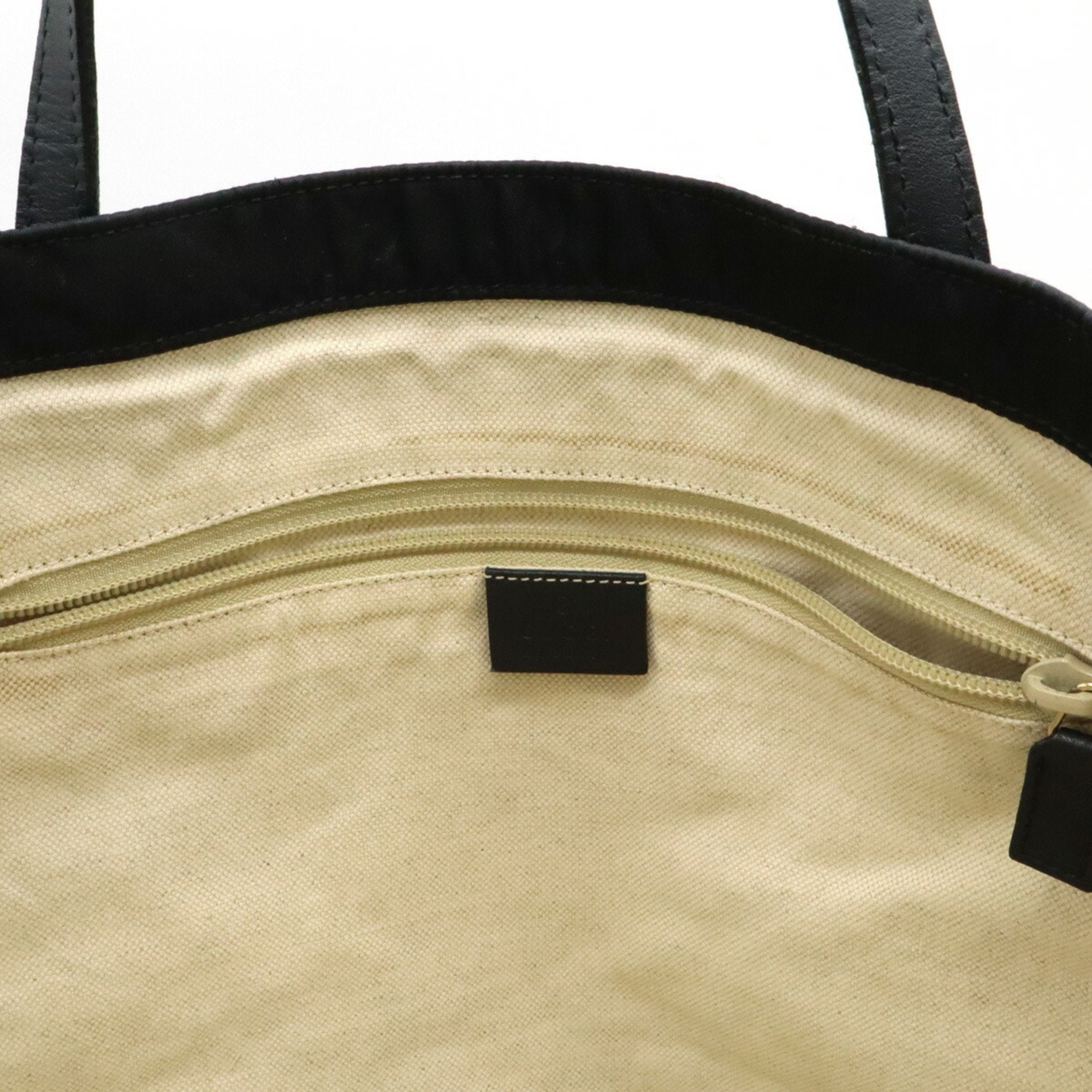 Gucci Black Nylon Leather Shoulder Bag Tote Bag (Pre-Owned)