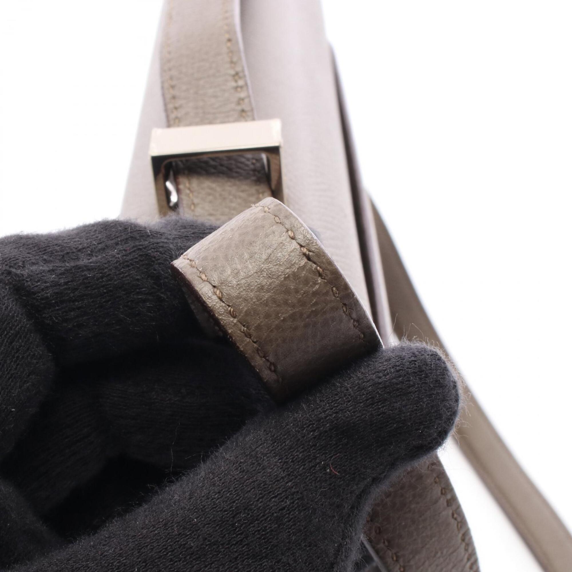 Hermes Etain Gray Epsom Leather Handbag Shoulder Bag (Pre-Owned)