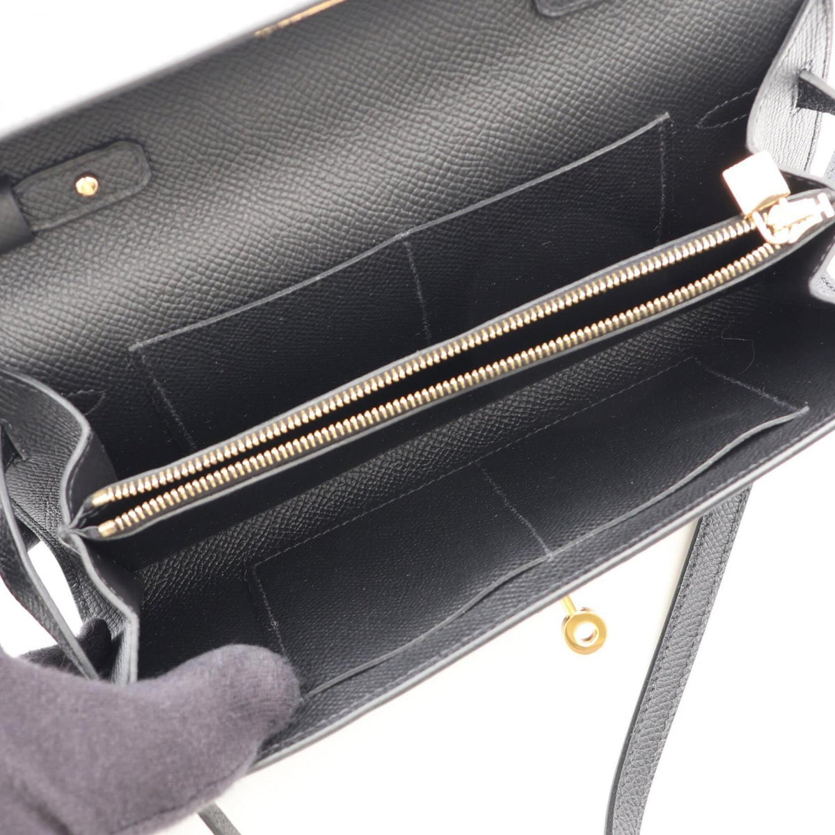 Hermes Black Epsom Leather Handbag Shoulder Bag (Pre-Owned)