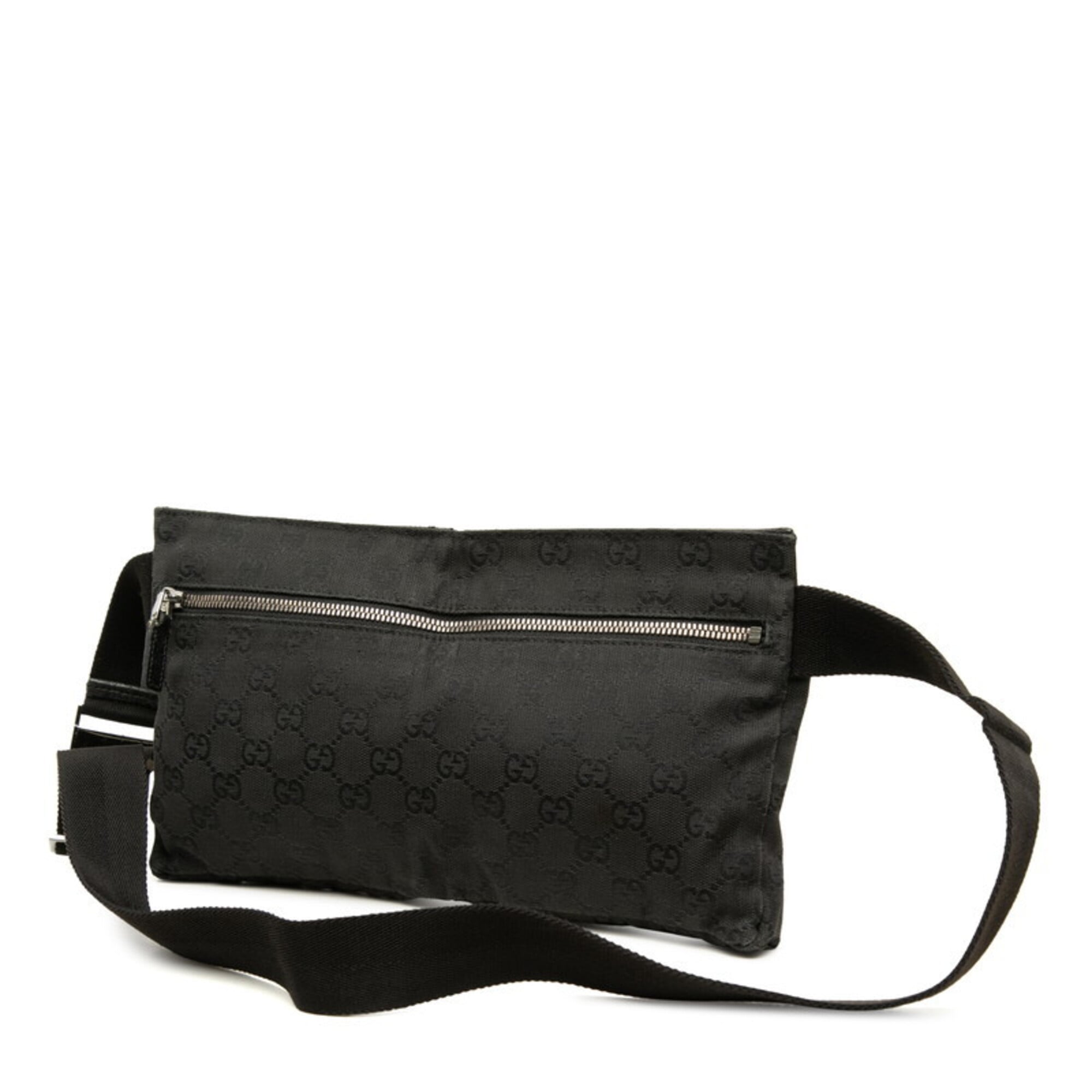 Gucci Black Canvas Leather Fanny Pack (Pre-Owned)