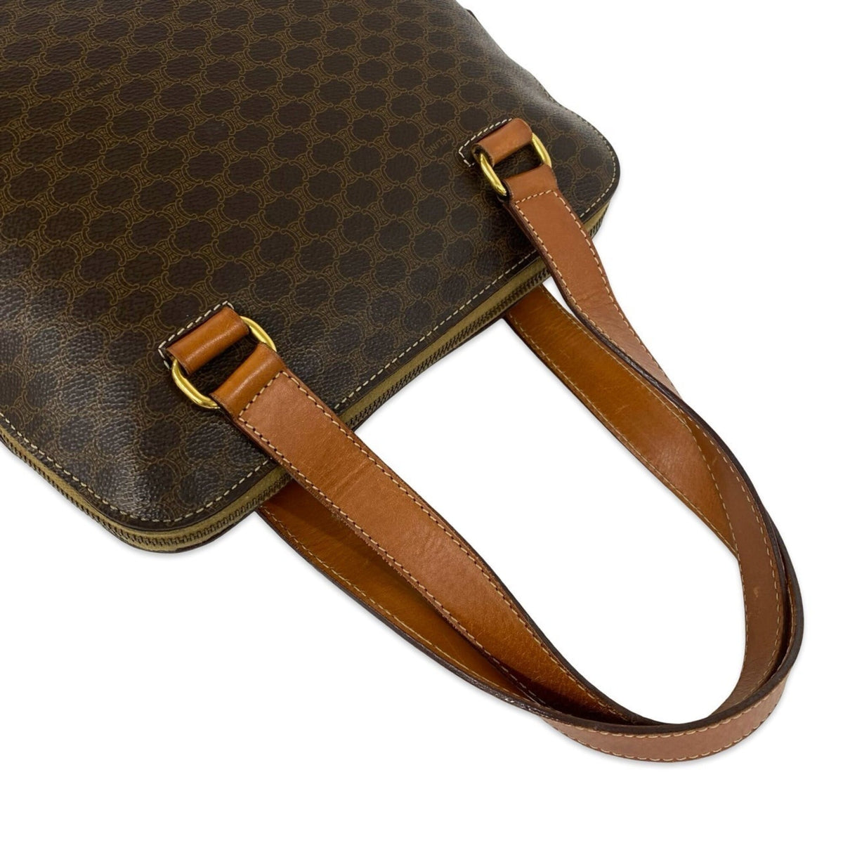 Celine Brown Leather Pvc Handbag Tote Bag (Pre-Owned)