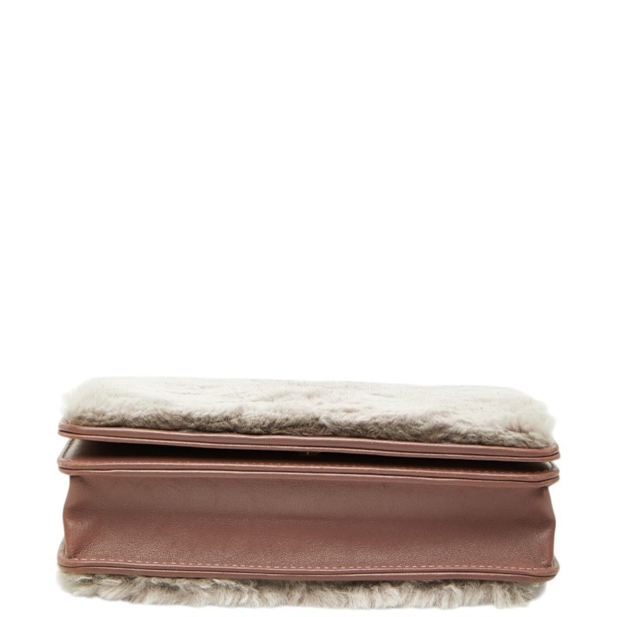 Chanel Gray Pink Fur Leather Shoulder Bag (Pre-Owned)