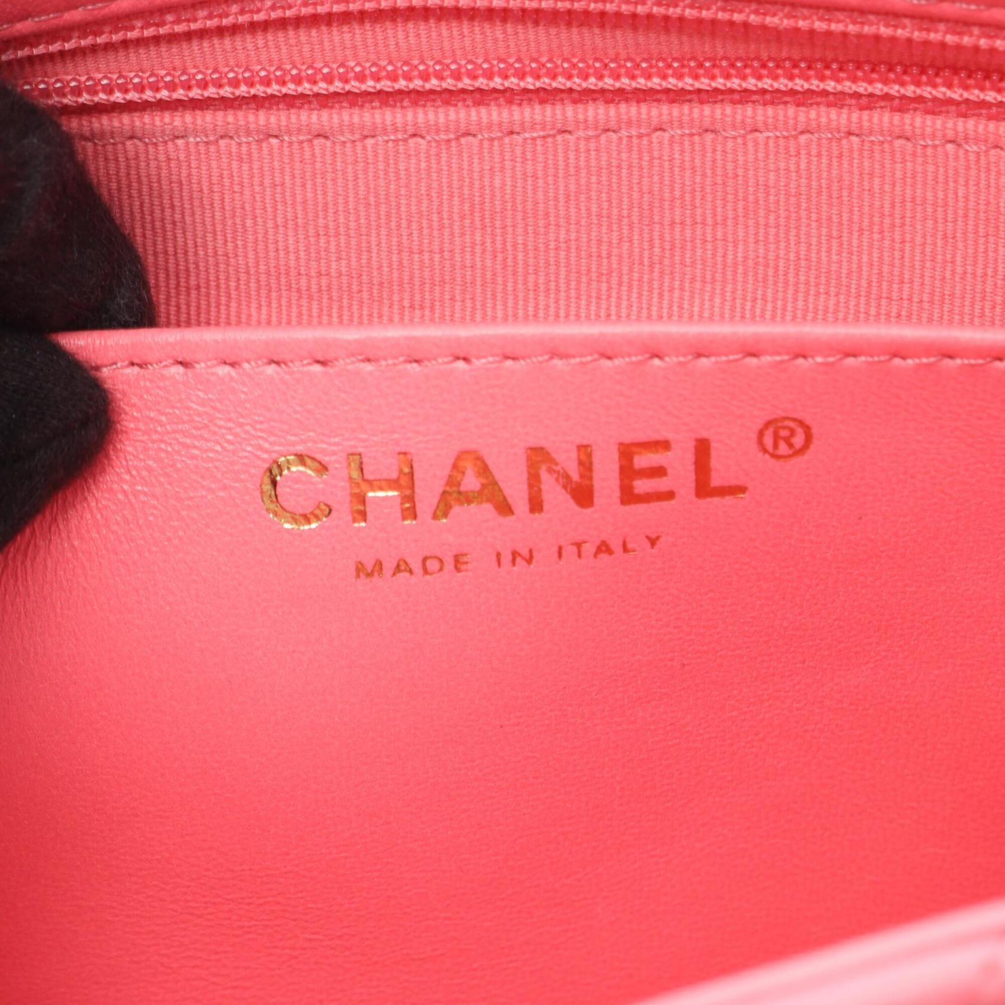 Chanel Pink Leather Handbag Shoulder Bag (Pre-Owned)
