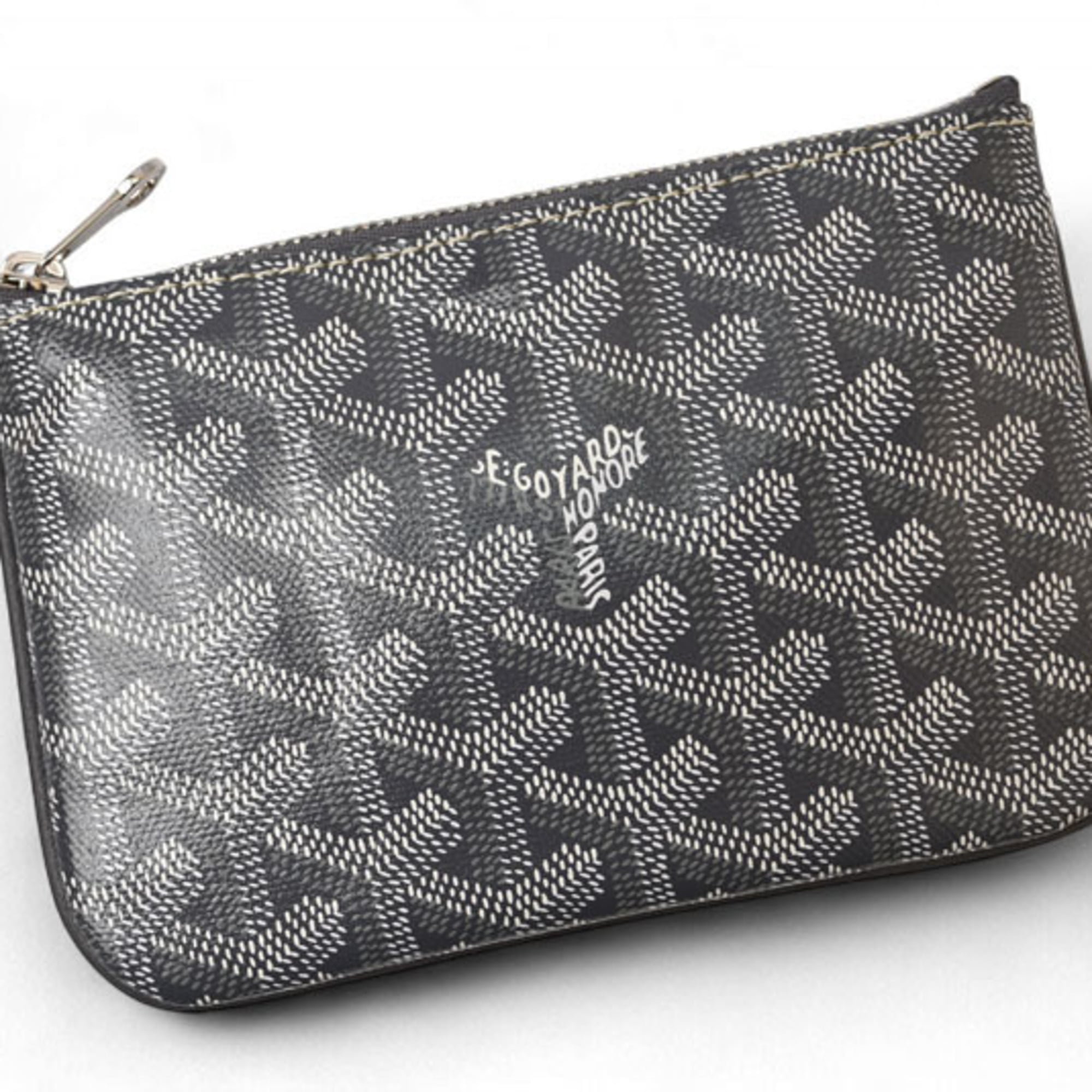 Goyard Gray Coated Canvas Leather Pouch (Pre-Owned)
