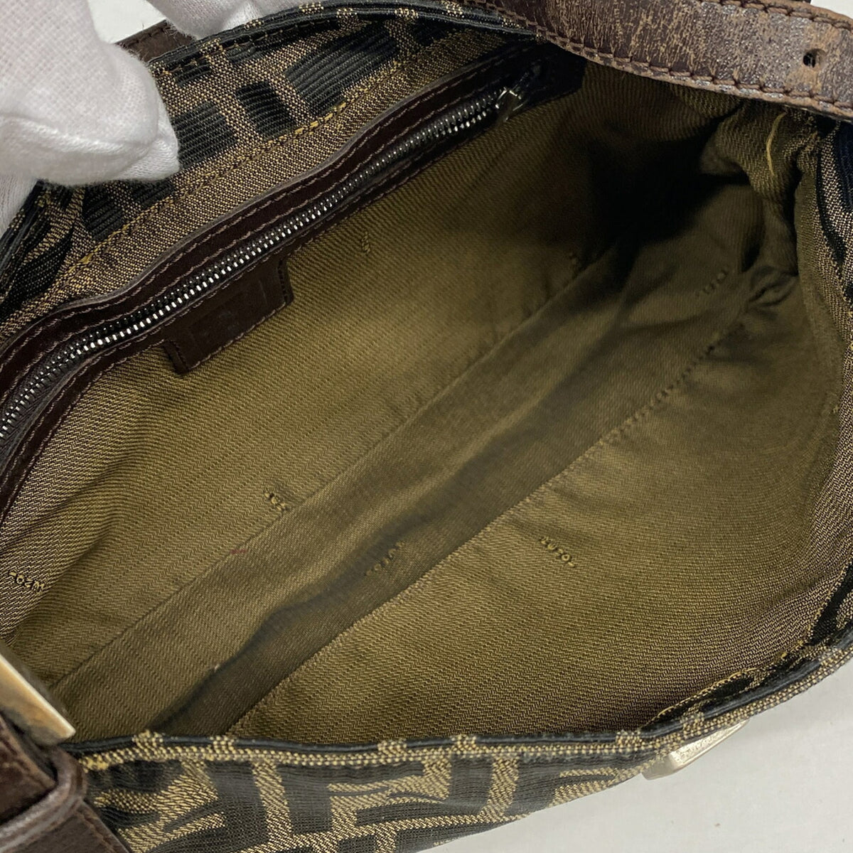 Fendi Brown Nylon Canvas Shoulder Bag (Pre-Owned)