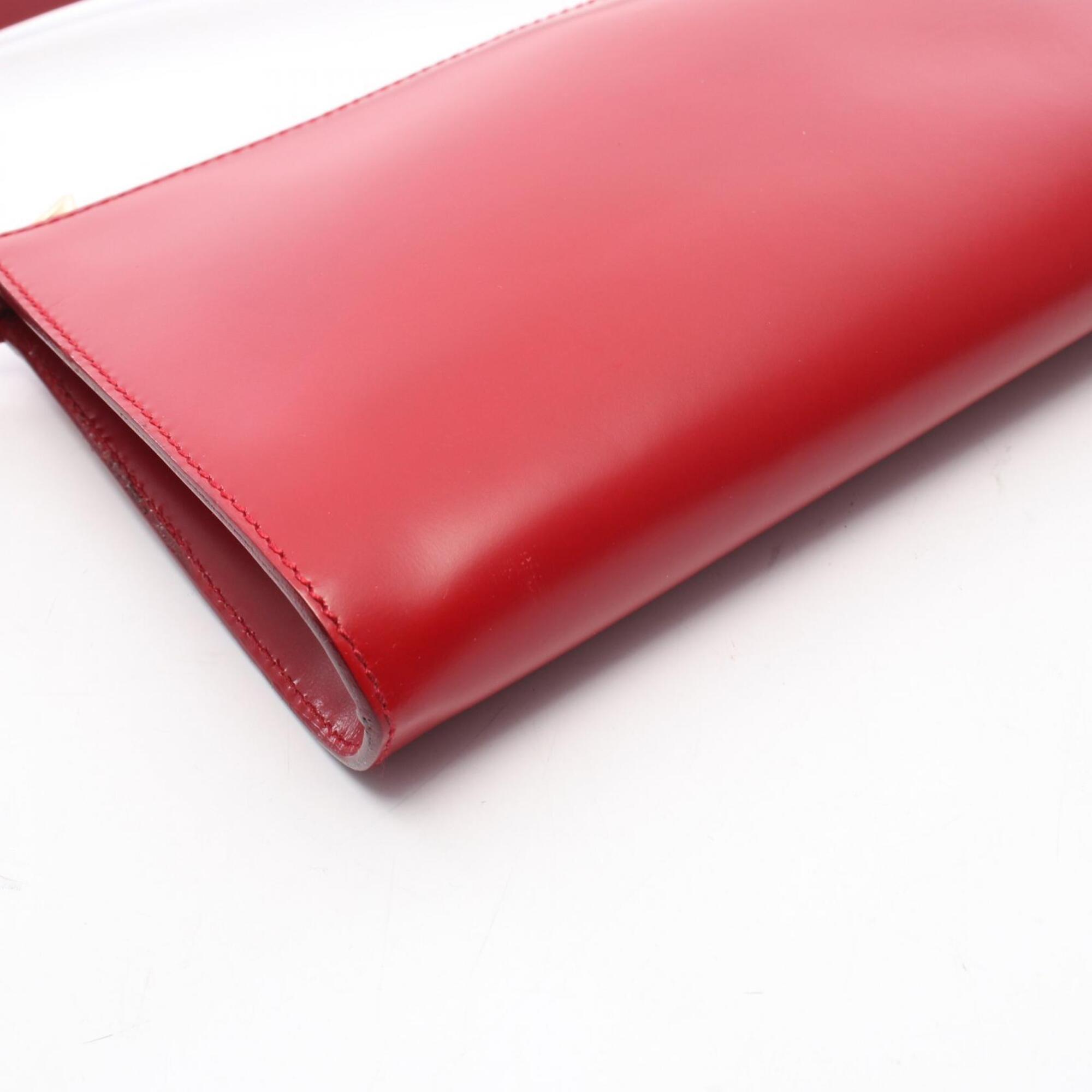 Salvatore Ferragamo Red Color Leather Shoulder Bag (Pre-Owned)