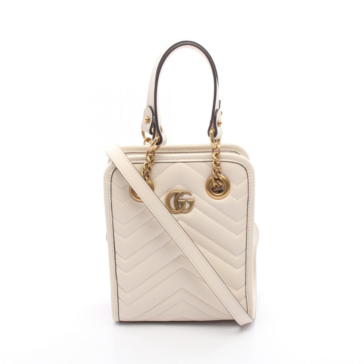 Gucci Gg Marmont White Leather Handbag (Pre-Owned)
