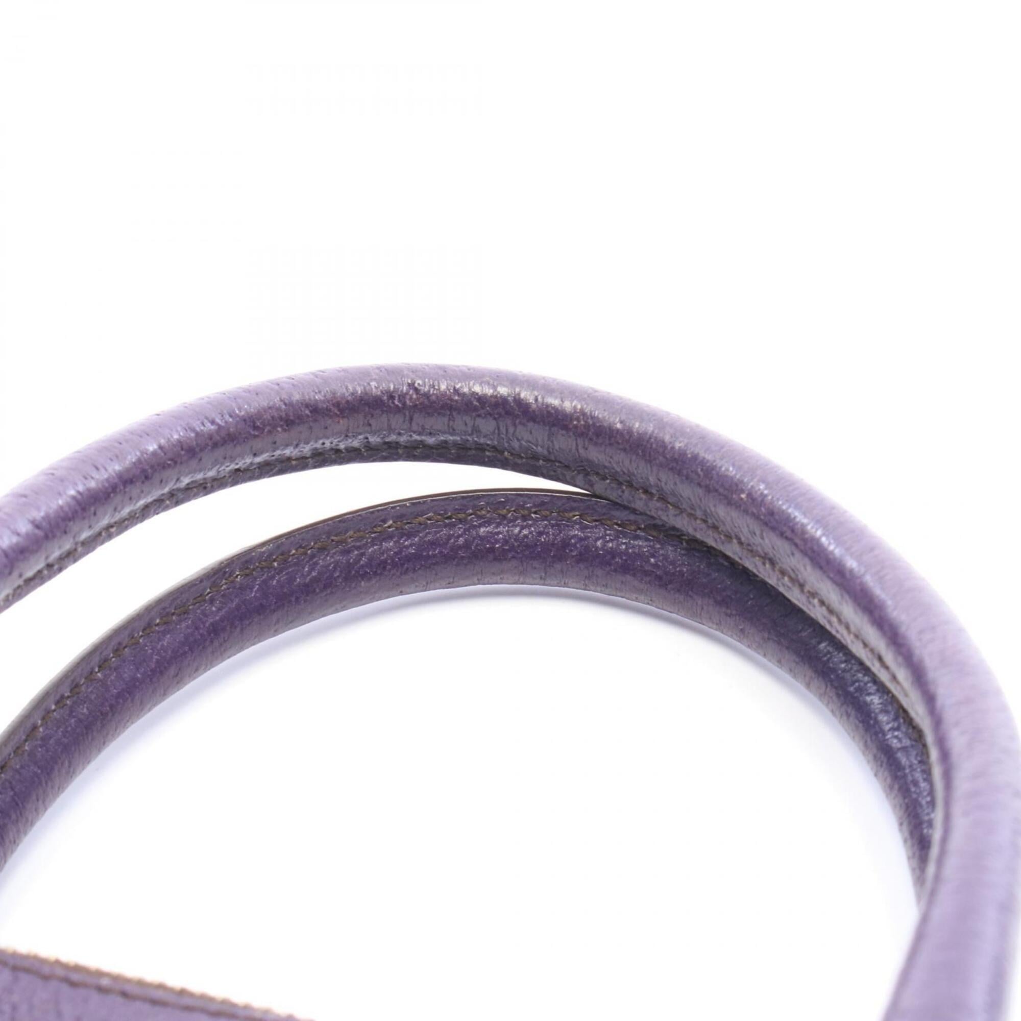 Prada Khaki Purple Nylon Leather Handbag (Pre-Owned)
