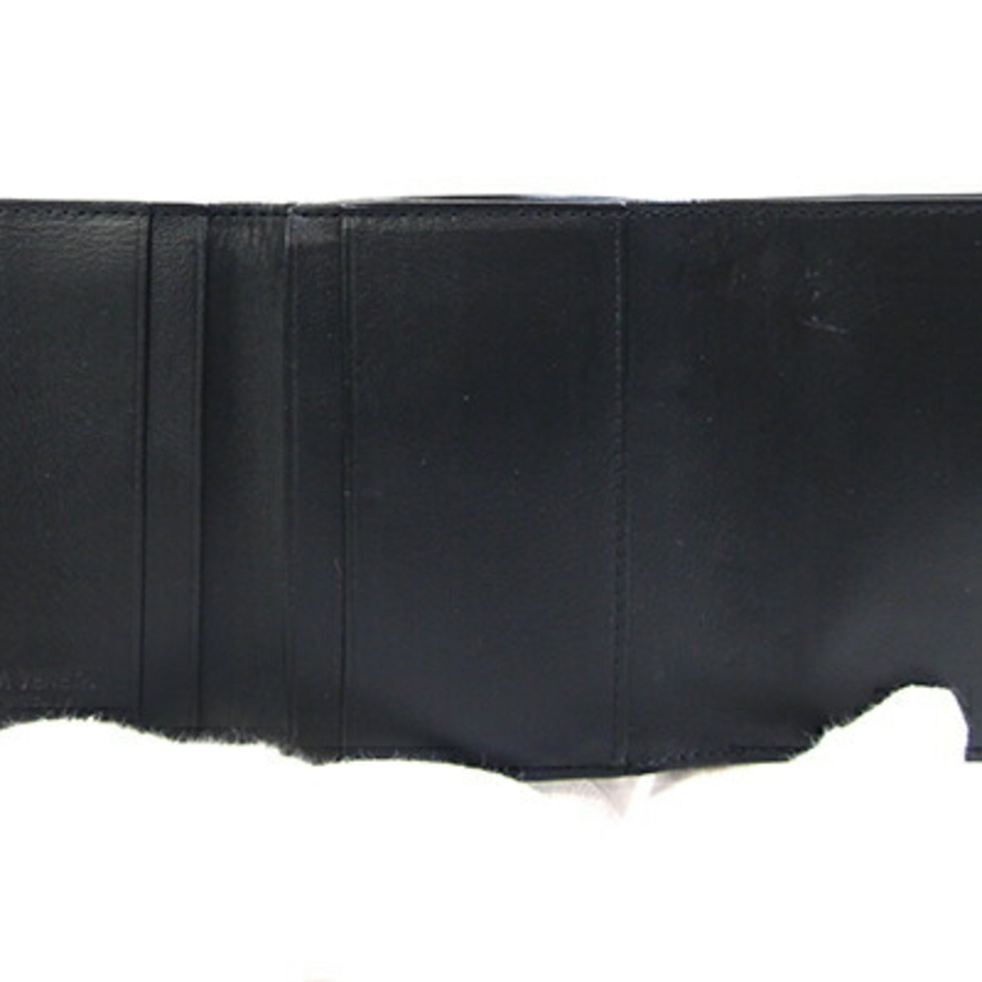 Bottega Veneta Intrecciato Black Leather Wallet (Tri-Fold) (Pre-Owned)