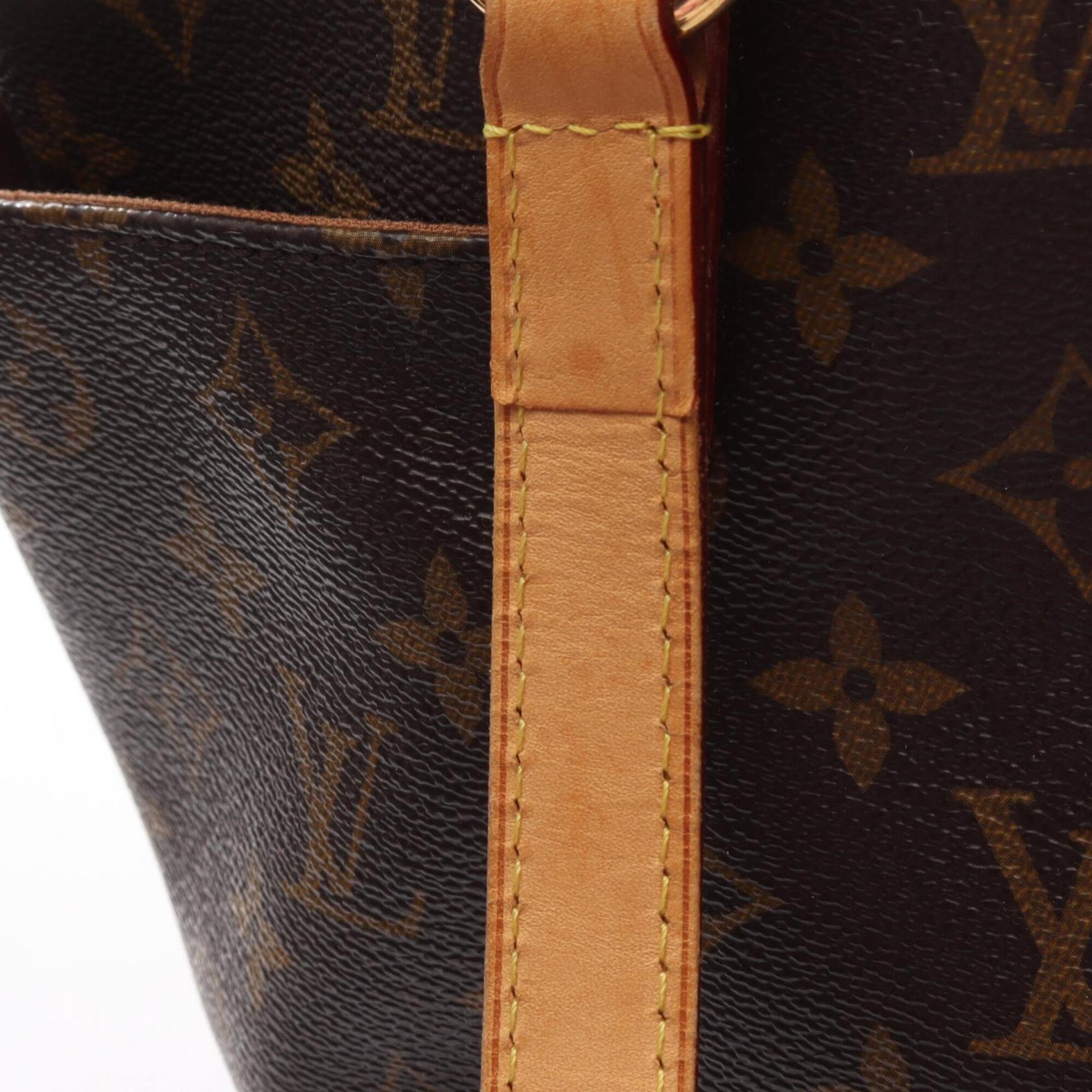 Louis Vuitton Brown Coated Canvas Leather Monogram Handbag Tote Bag (Pre-Owned)