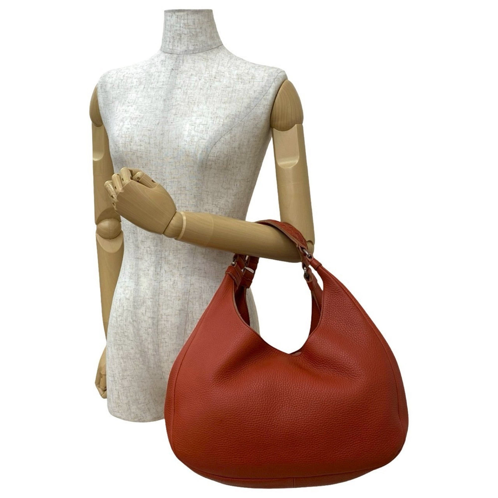 Bottega Veneta Orange Leather Handbag Tote Bag (Pre-Owned)