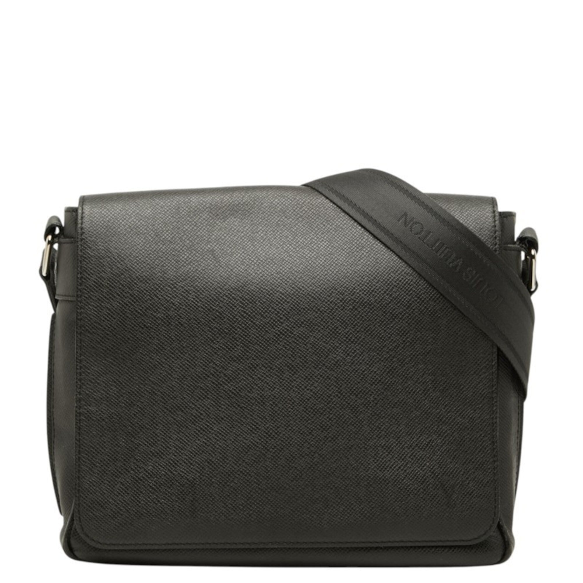 Louis Vuitton Ardoise Black Leather Shoulder Bag (Pre-Owned)