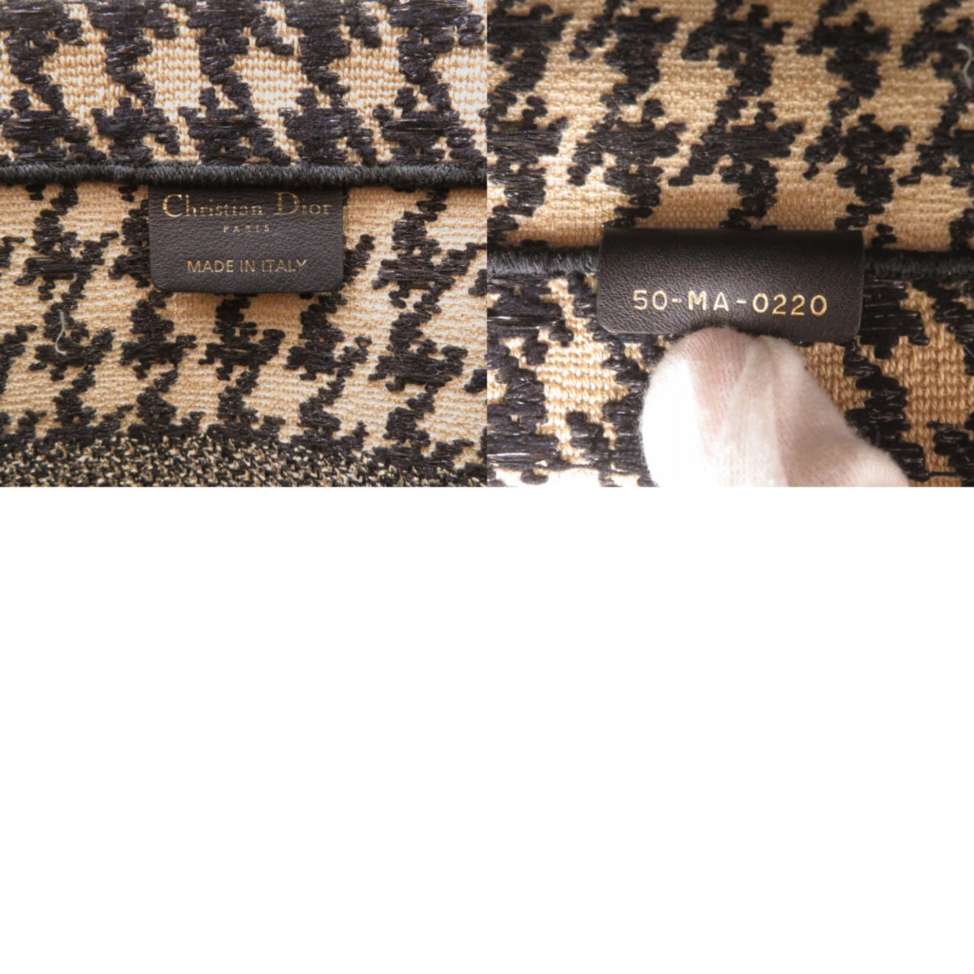 Christian Dior Beige Black Canvas Tote Bag (Pre-Owned)