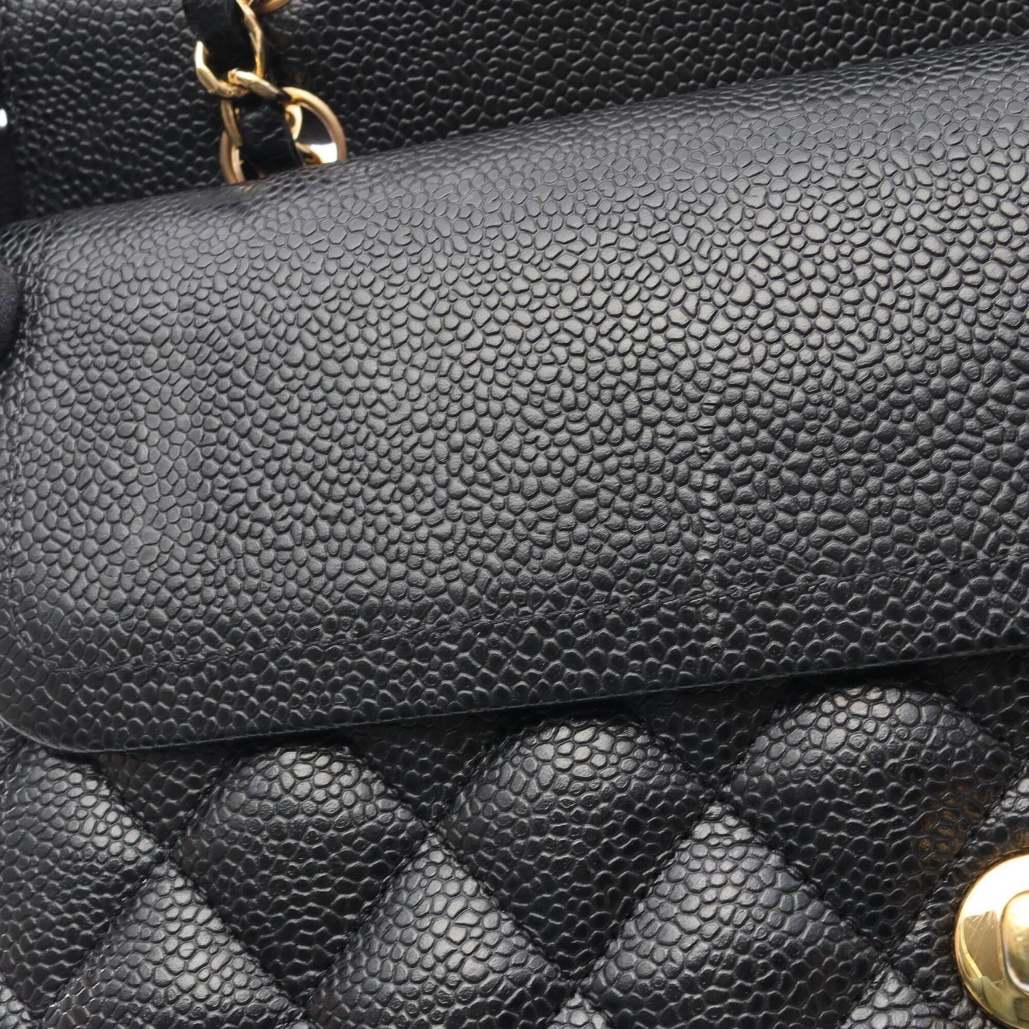 Chanel Black Grained Calfskin Handbag Shoulder Bag (Pre-Owned)