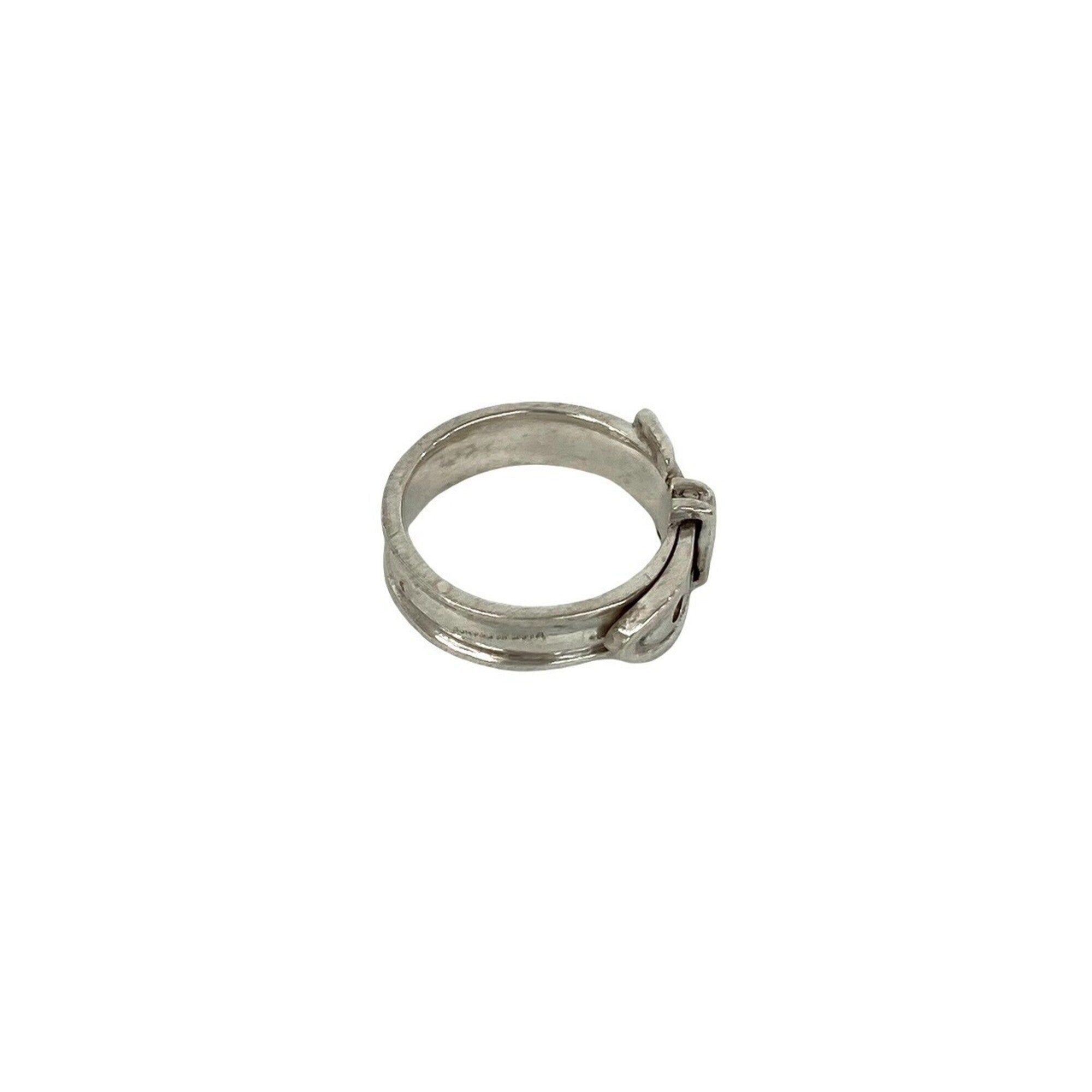 Hermes Silver Silver 925 Band Ring (Pre-Owned)