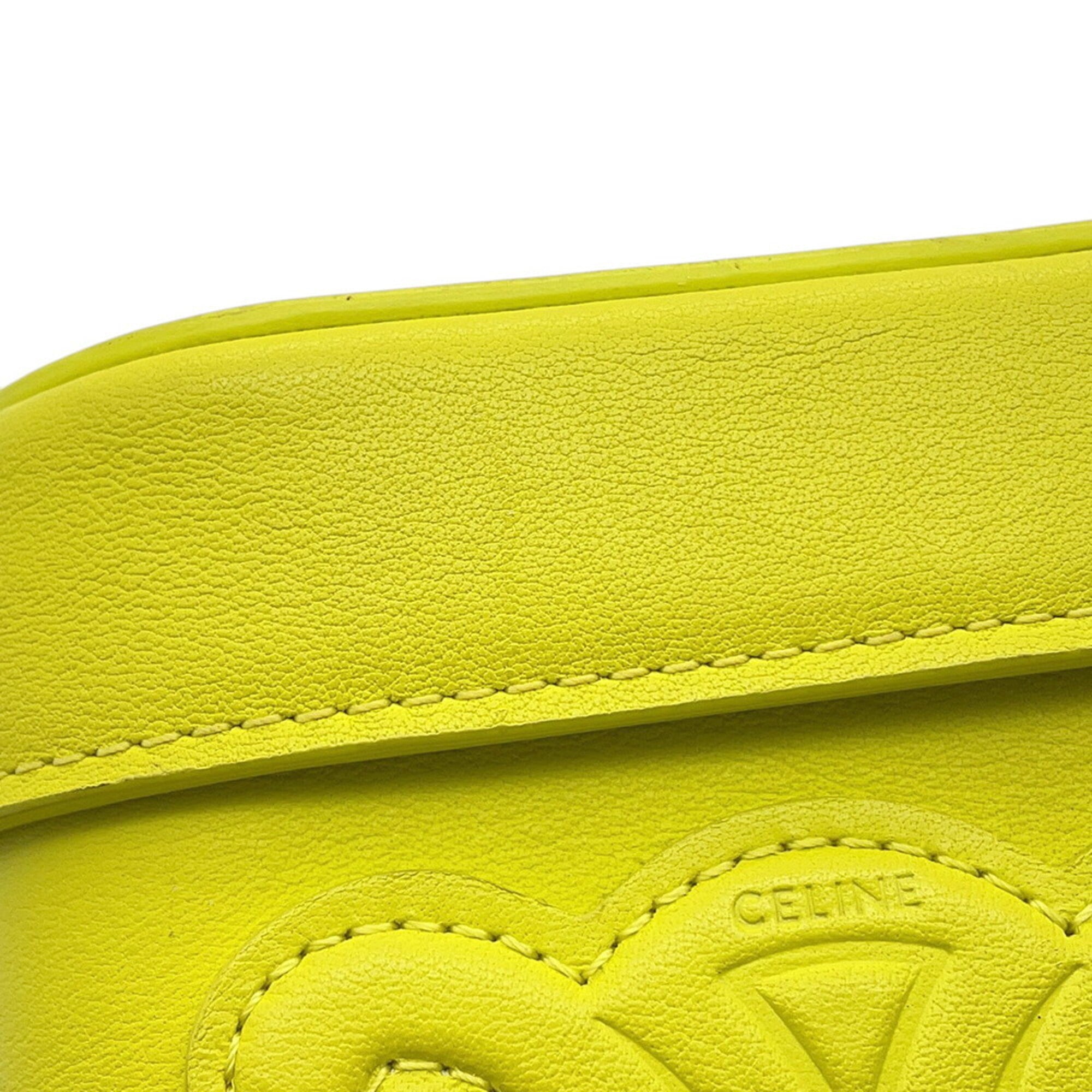 Celine Yellow Leather Handbag Shoulder Bag (Pre-Owned)