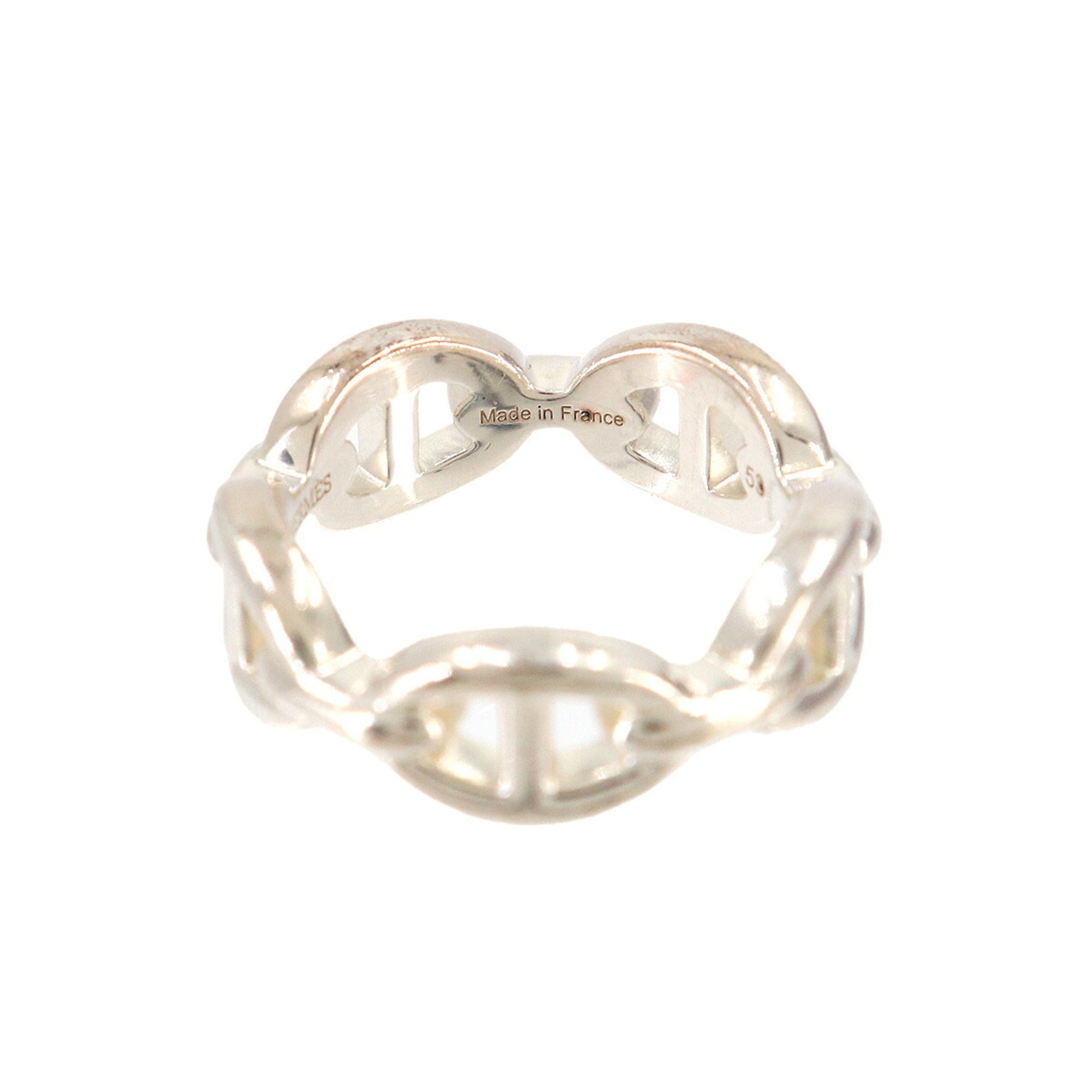 Hermes Silver Silver 925 Band Ring (Pre-Owned)