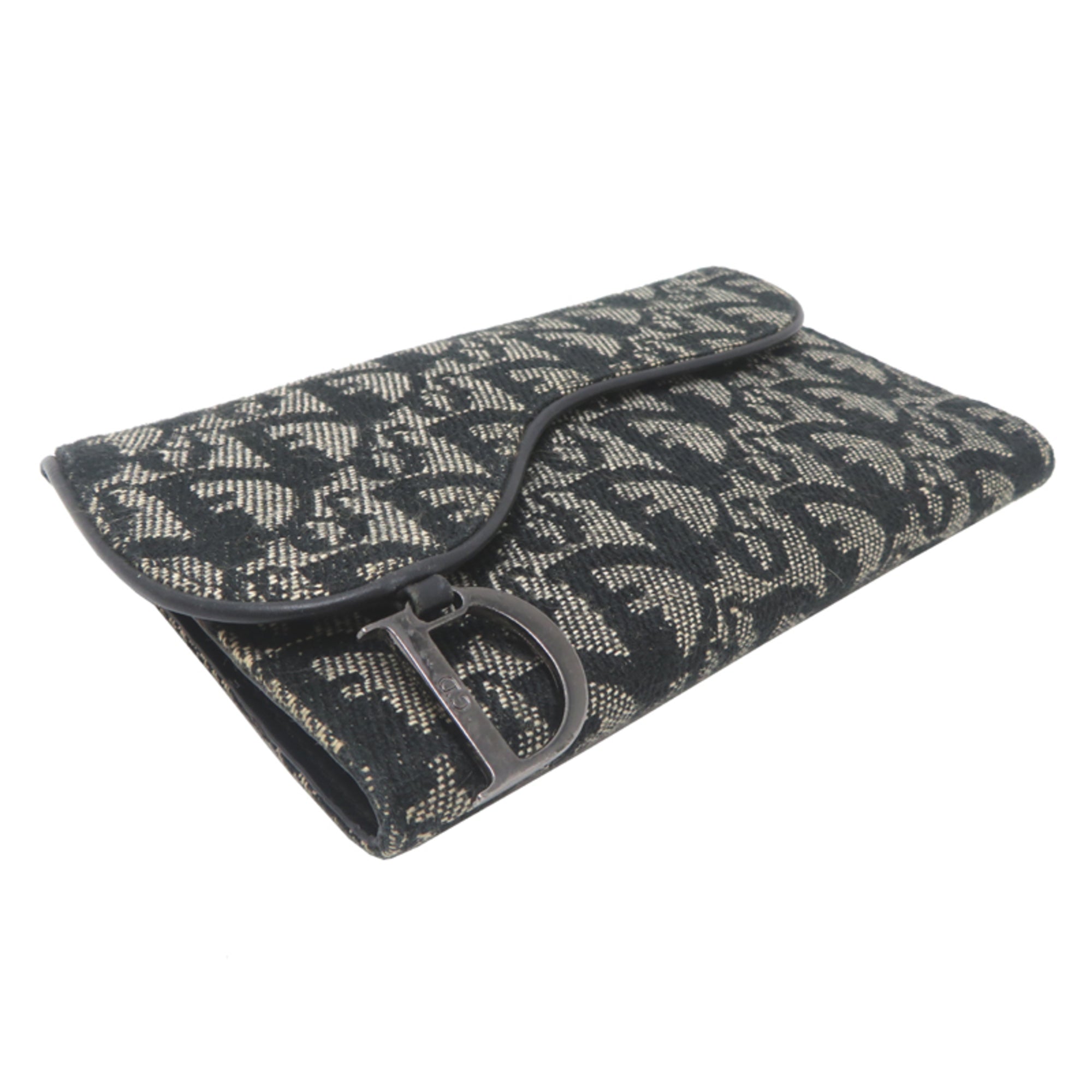 Christian Dior Blue Jacquard Wallet (Tri-Fold) (Pre-Owned)