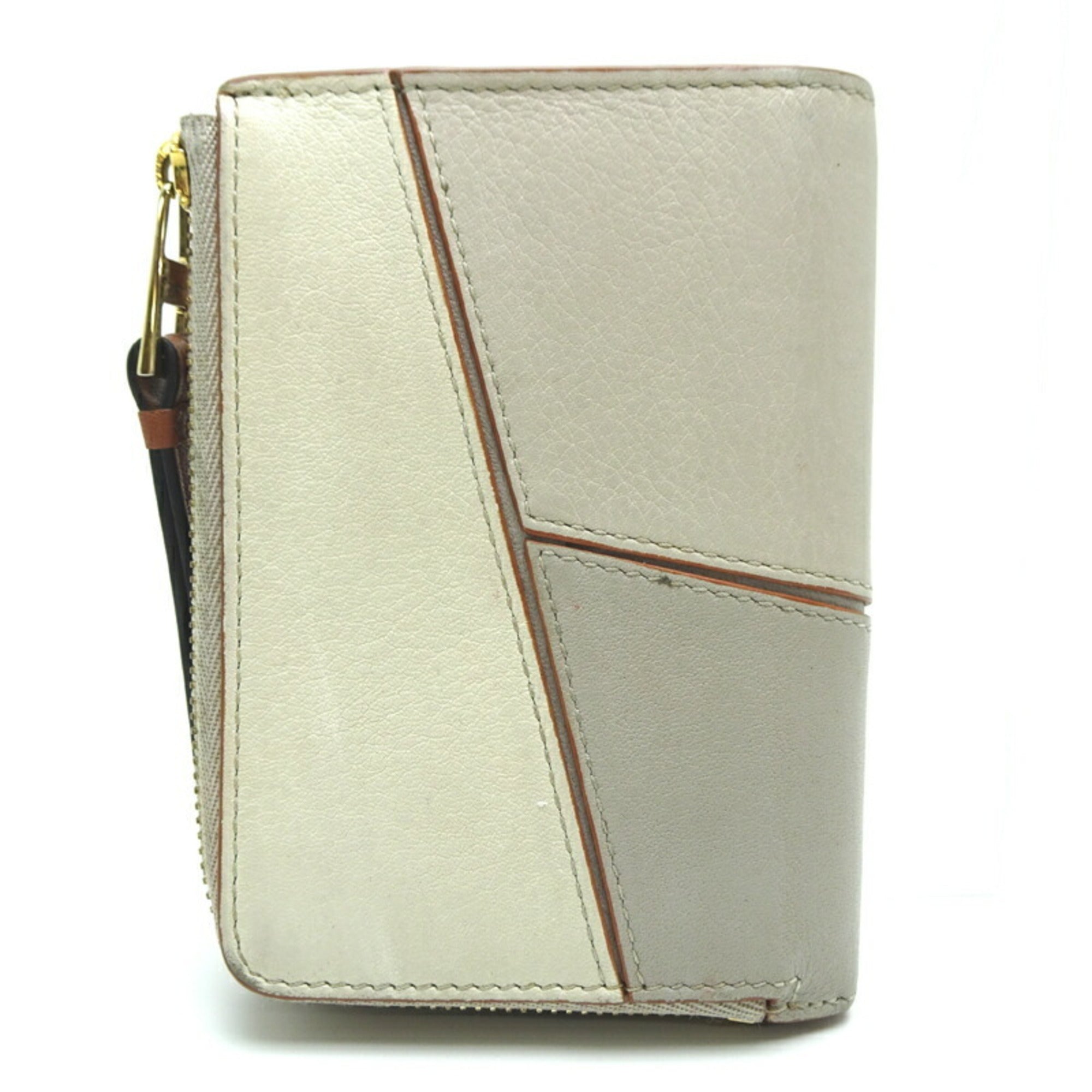 Loewe Grayish White Leather Wallet (Bi-Fold) (Pre-Owned)