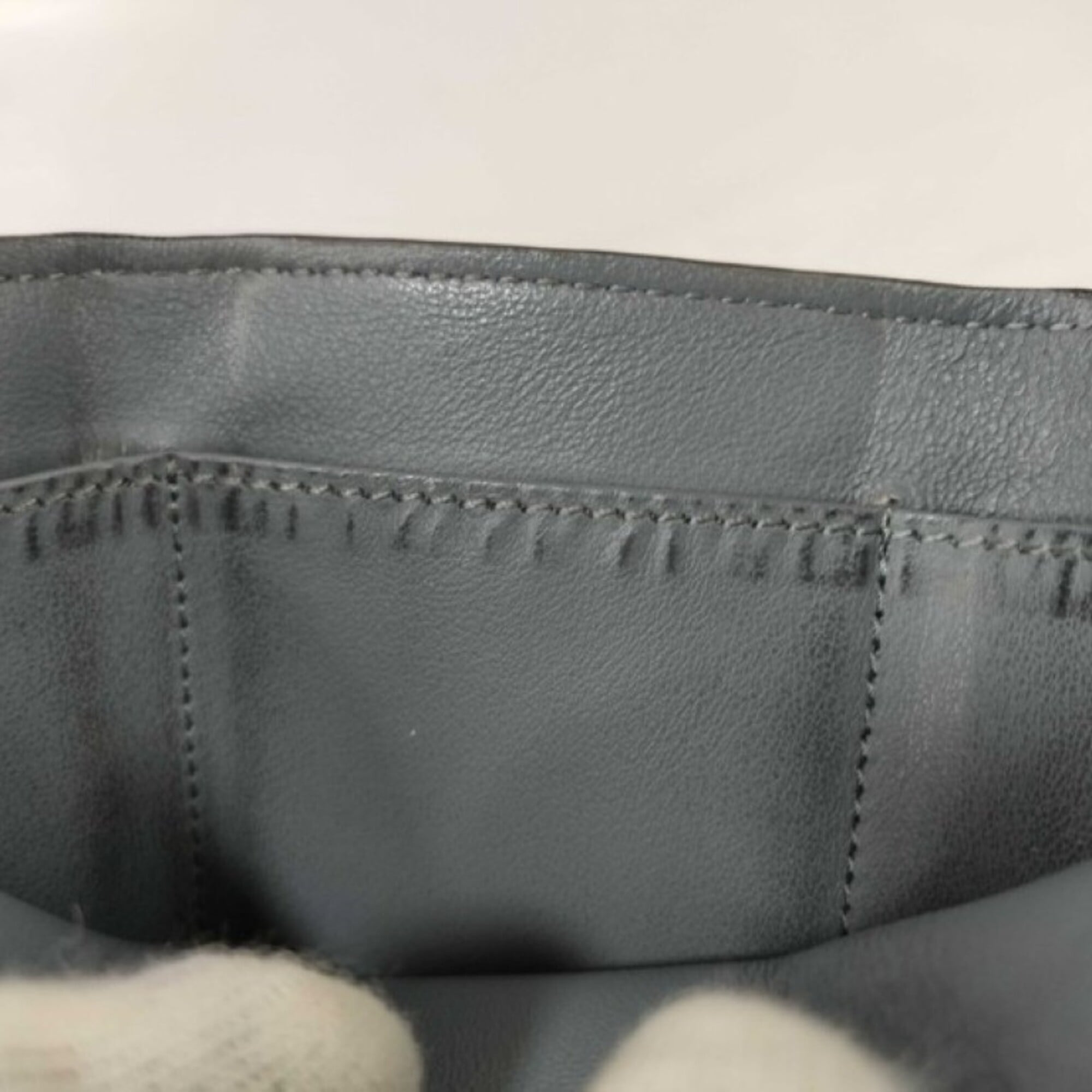 Fendi Gray Leather Wallet (Tri-Fold) (Pre-Owned)
