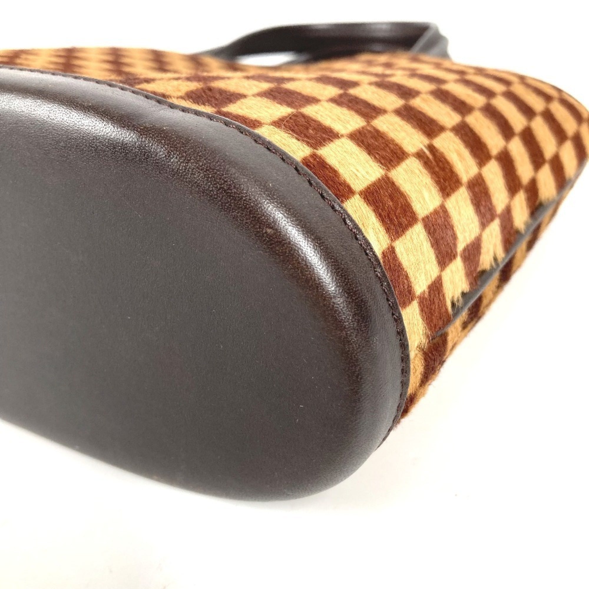 Louis Vuitton Beige Brown Leather Handbag Tote Bag (Pre-Owned)